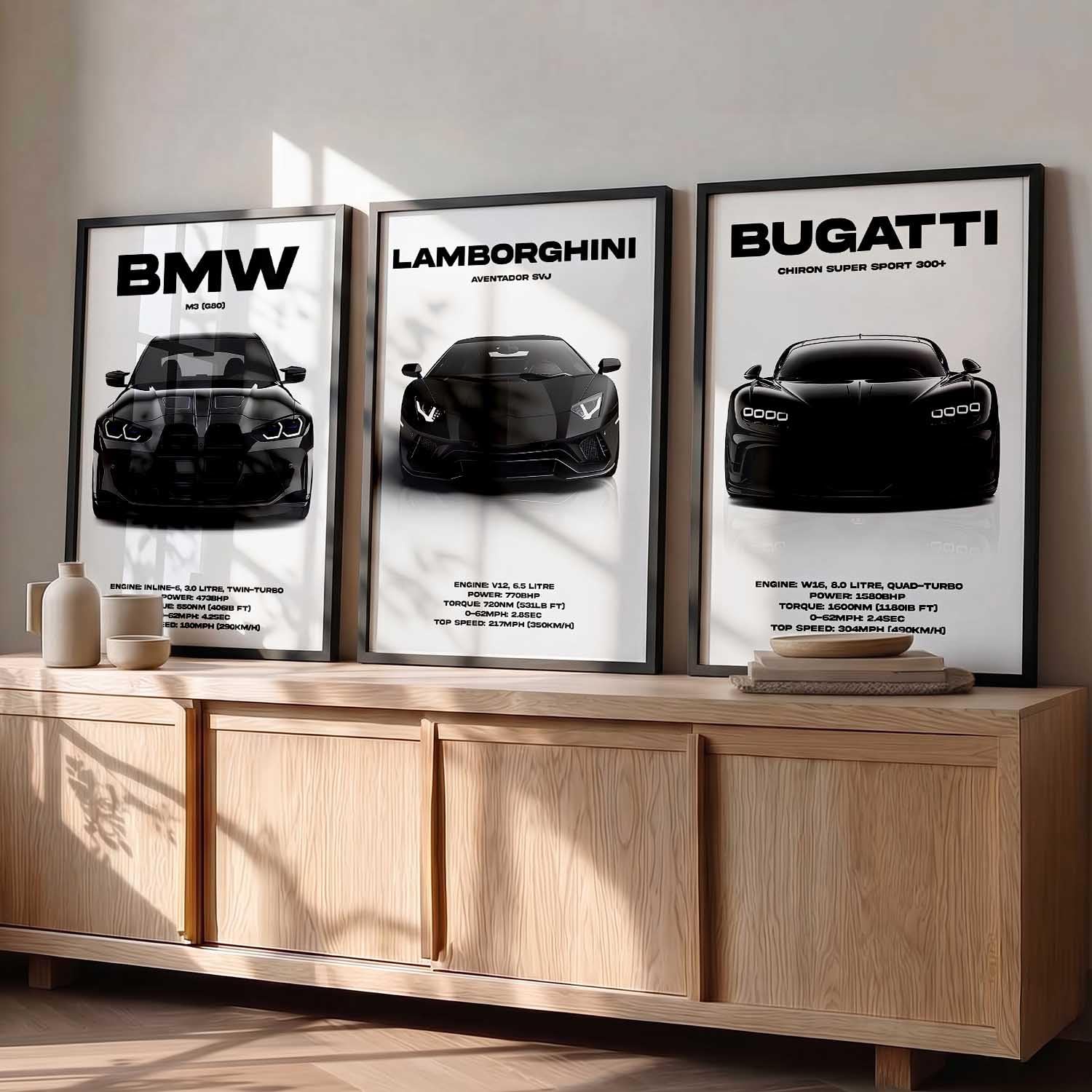 Sports Car Wall Art - Framed Posters for Boys -6 Sports Car Wall Art - Framed Posters for Boys -6