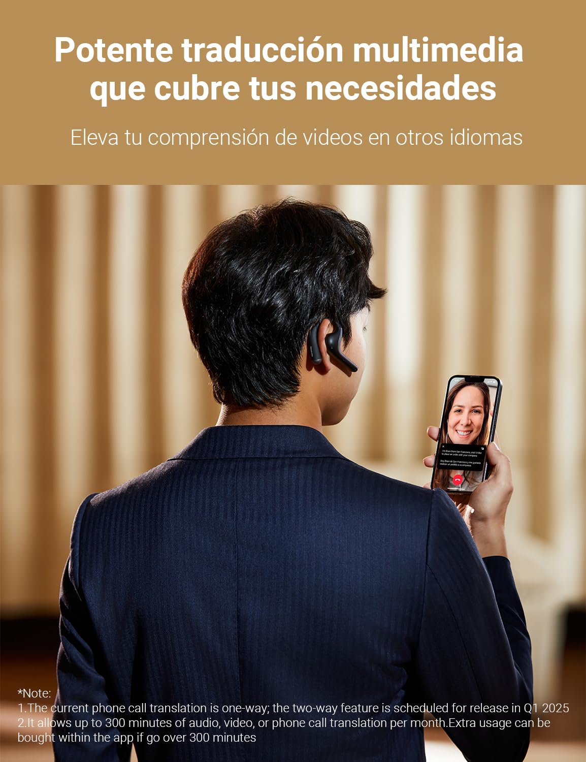 Timekettle W4 Pro Al Auriculares Intérpretes, Traducción Simultánea Bidireccional, Dispositivo Traductor que Soporta 40 Idiomas, auriculares traductor en tiempo real para Vídeos y Llamadas Telefónicas