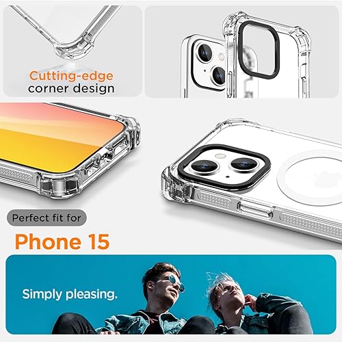 Miniatura 2 de AICase Funda Bounce compatible con iPhone 15 transparente compatible con MagSafe, protección contra impactos a prueba de golpes no amarilla