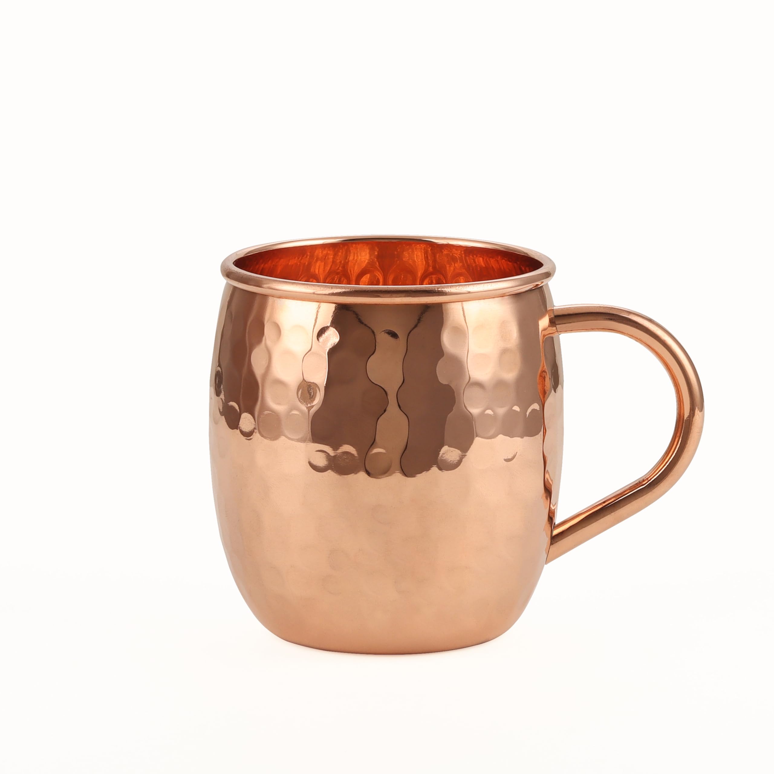 ALCU Copper Mule Mug, Handcrafted Shiny Moscow Mule Beer Mug Cup, Cocktail Serveware, Drinkware & Barware, Ideal for Cocktails, Drinks, & Gifts, Best for Parties (500 ml) Set of 1 2