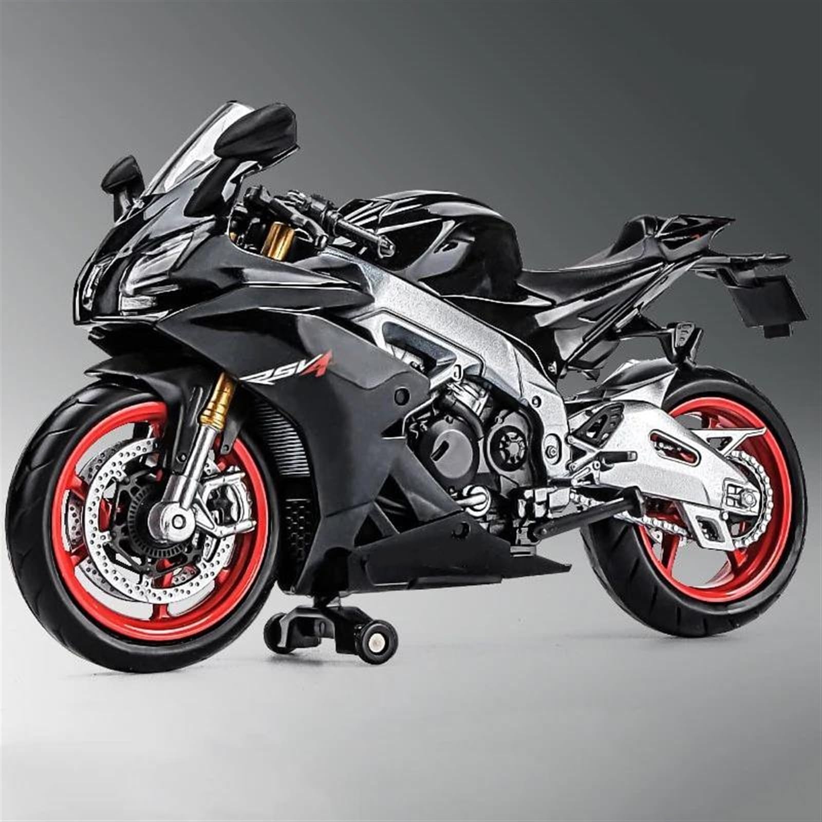 SEYXF Motorbike Toy 1/12 for Aprilia RSV4 RR1000 Motorcycle Model Simulation Alloy Toy(Black no Box)
