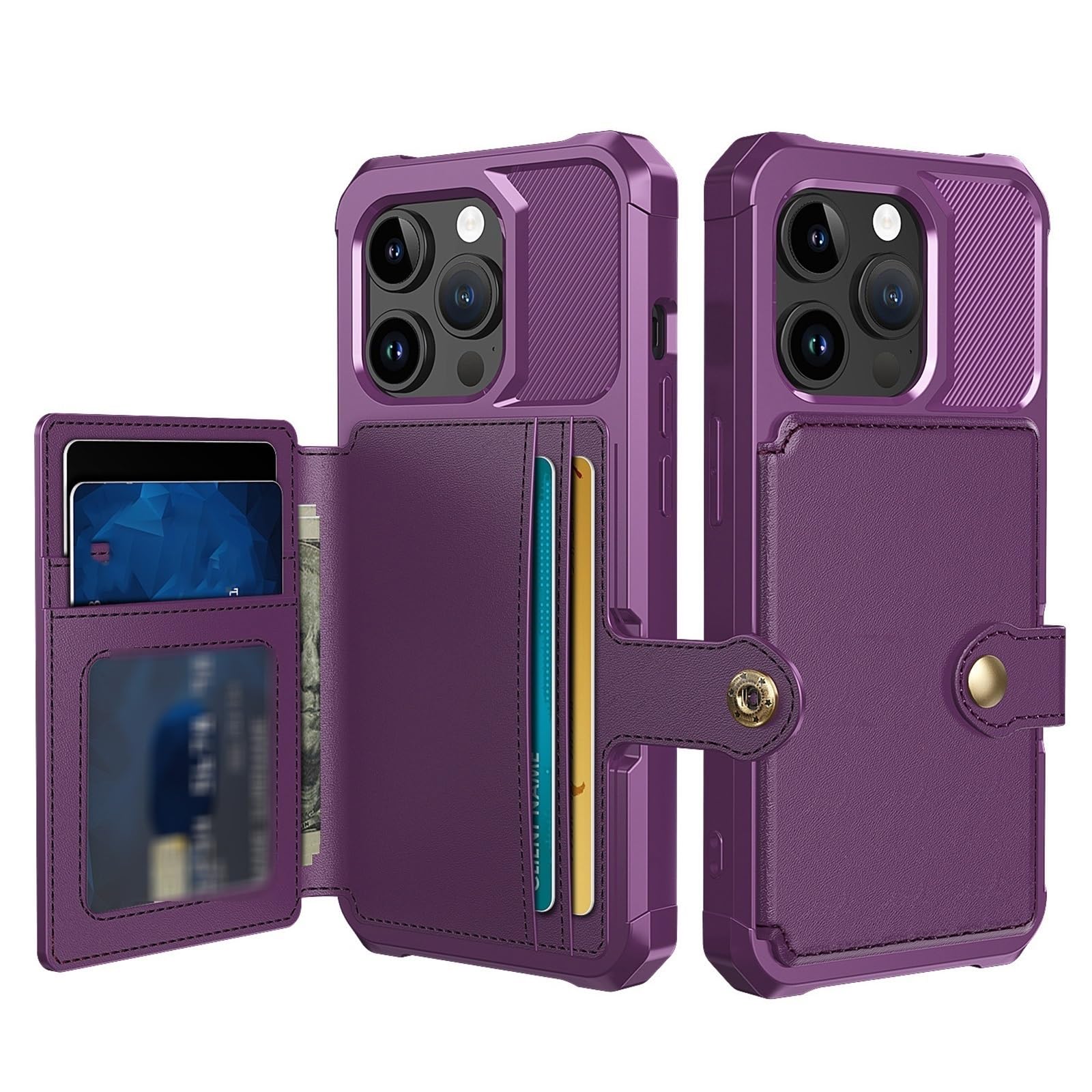 Housse magnetique iPhone 16 Pro en cuir premium anti-rayures