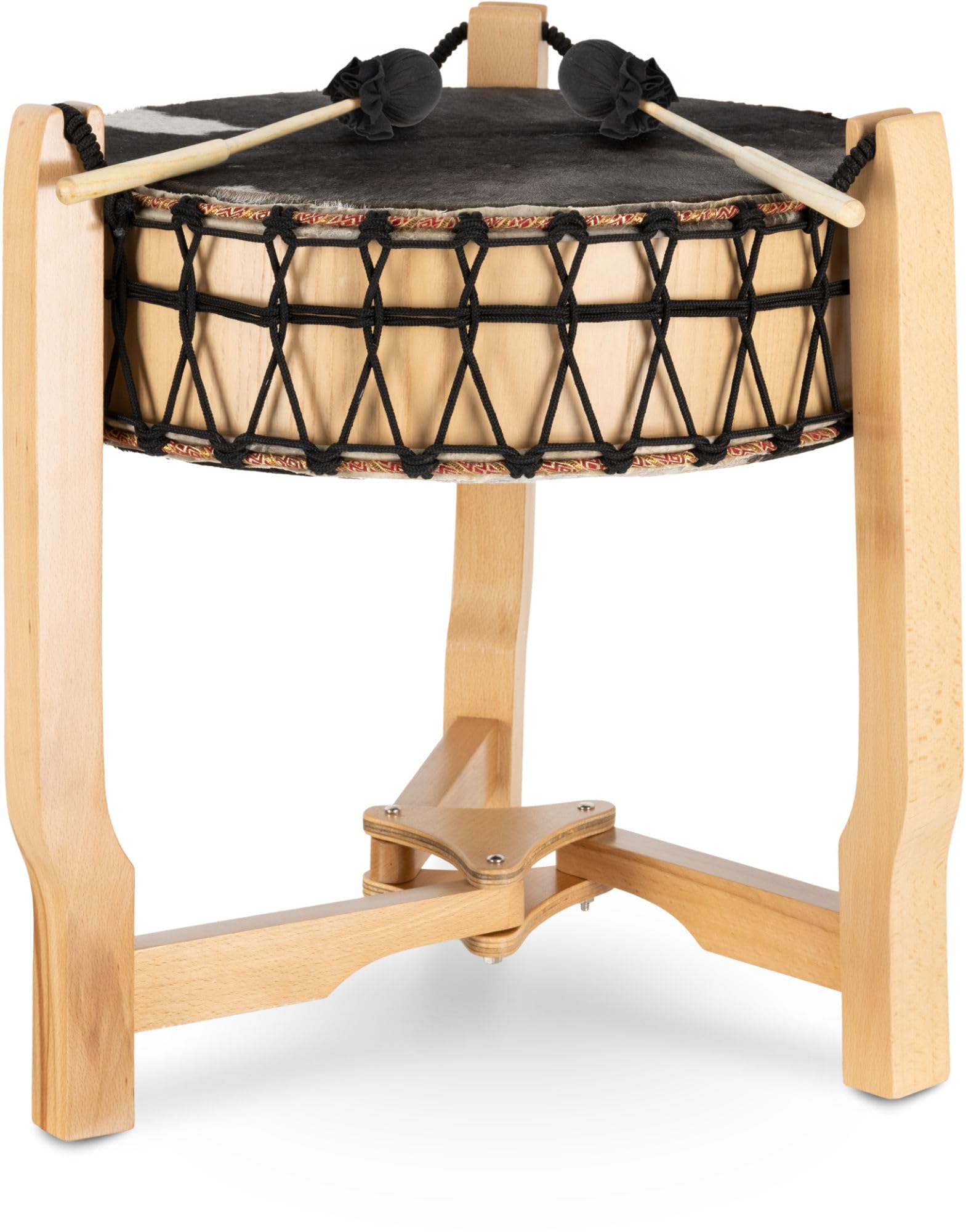 Classic Cantabile Tambour Chamanique 20", Housse de transport, 5 cm | 2 maillets en feutre et pied inclus, Peau de chèvre des deux côtés, Fût en bouleau, Pied en hêtre, Hauteur totale: 58 cm