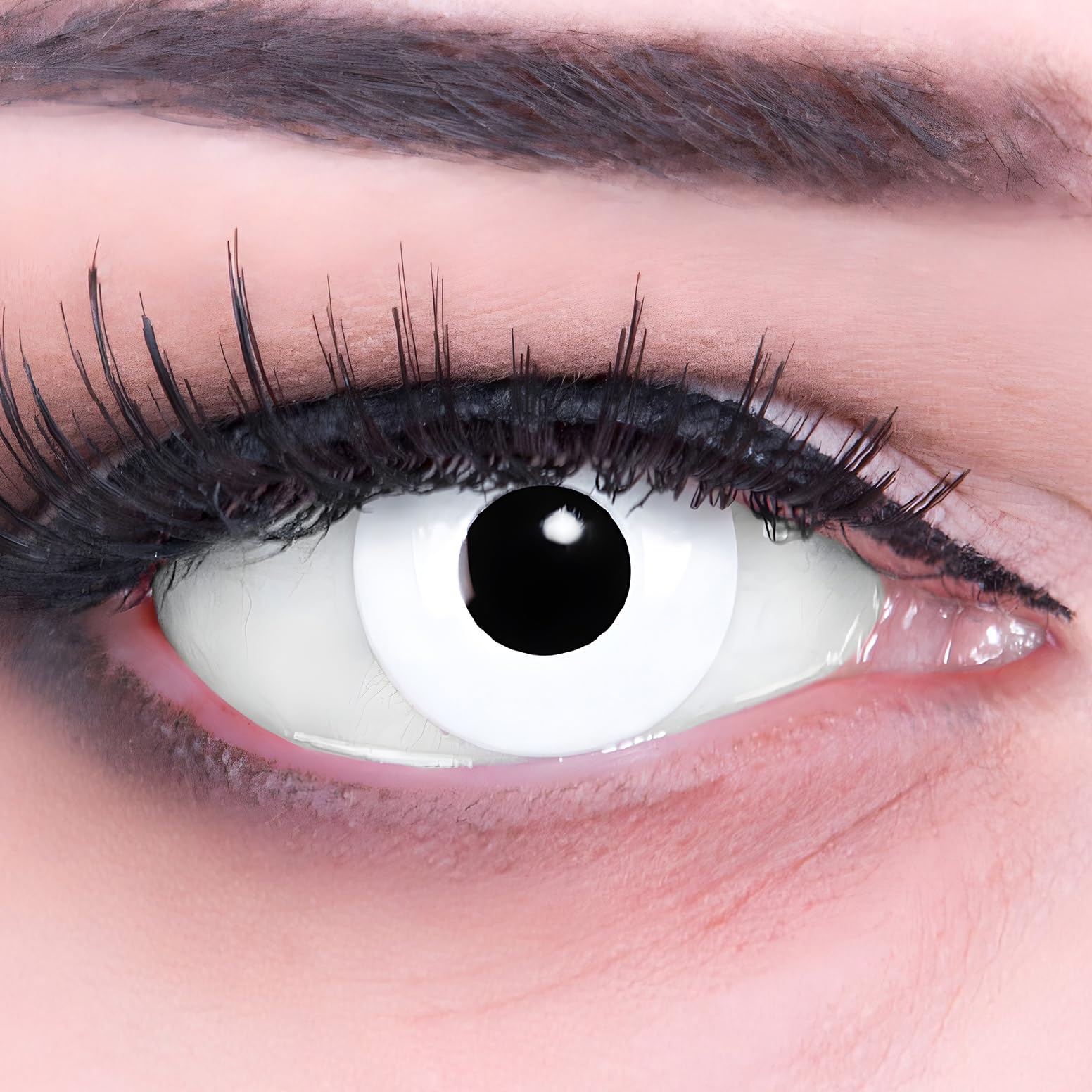 Meralens - Lentes de Contacto "White Out " con caja de lente (1x2piezas) Fun - Crazy Envío