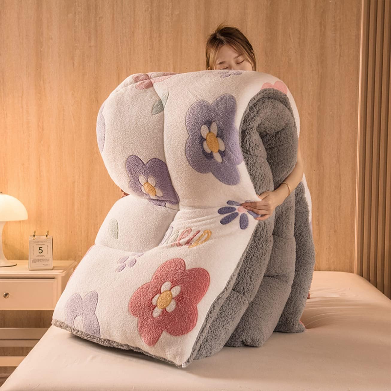 未使用※インド ブロックプリント 中綿入りキルト イエロー　マルチカバーラグ 未使用※インド ブロックプリント 中綿入りキルト イエロー マルチ