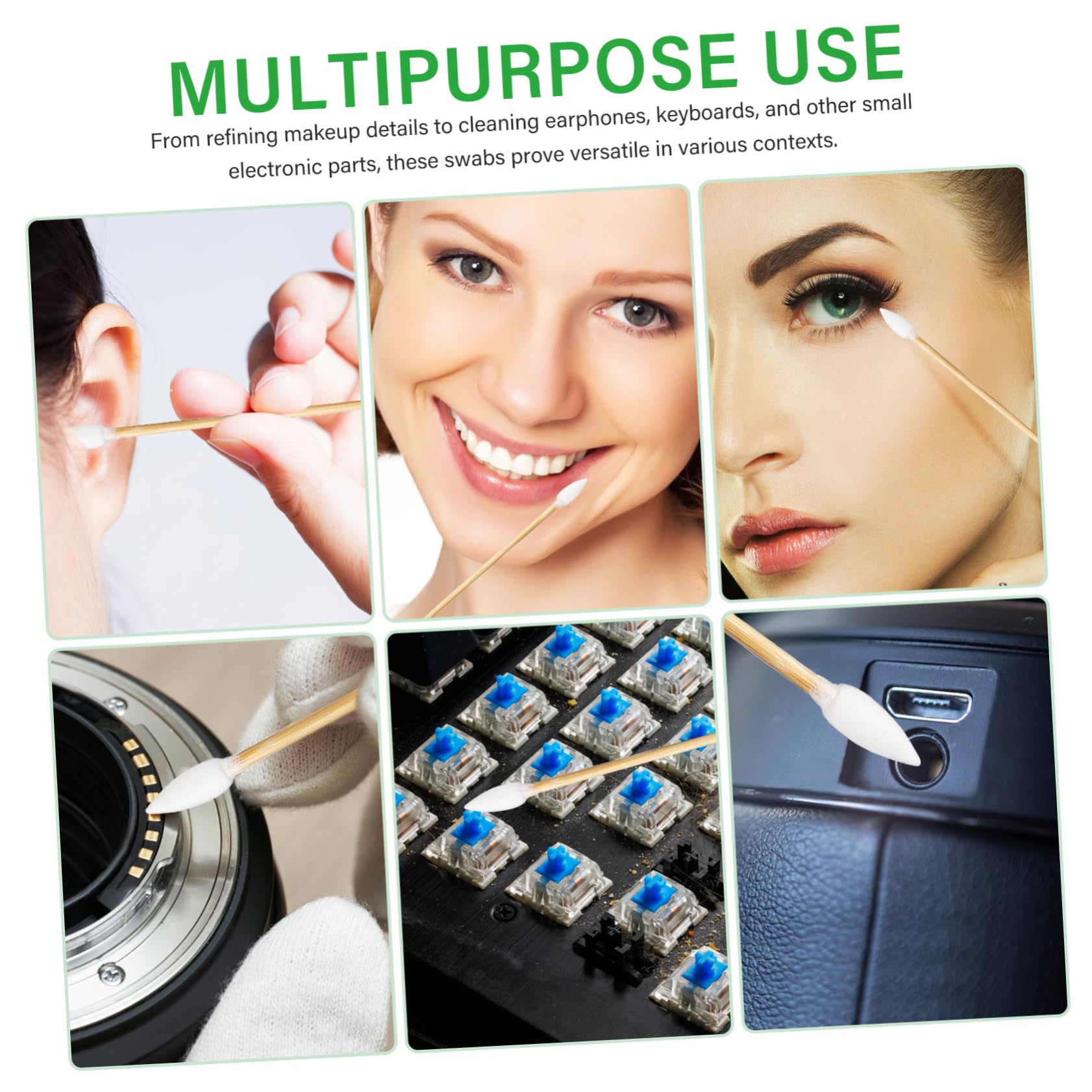 Palillos Aplicadores De Maquillaje Hisopos De Algodón Para Oídos Hisopos Limpiadores Para Fines Cosméticos Puntas Para Baño Uñas De Oídos Puntas Para Remover 500 piezas*4