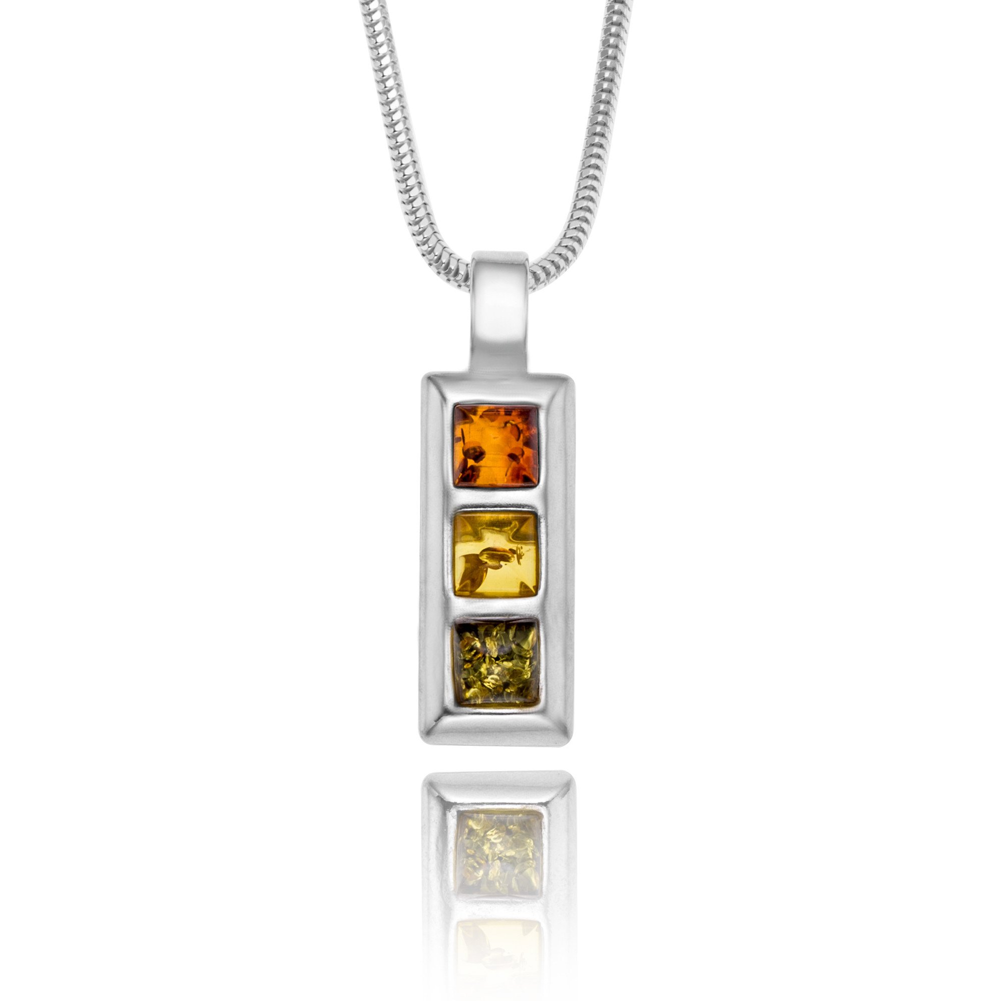 Collar Para Mujer Con Colgante De Ámbar En Plata De Ley 925
