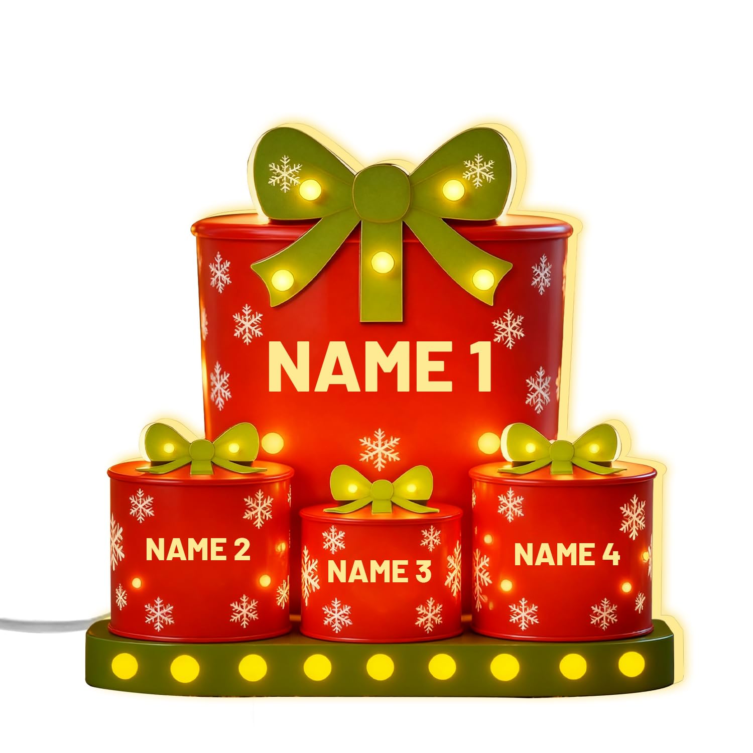 3D Effect Heartwarming Christmas Grandma Grandkids Gifts Together Personalized Acrylic Light Box,Custom Grandma LED Lights Box with Names,Family Light Decorations,Xmas Gift For Grandmas