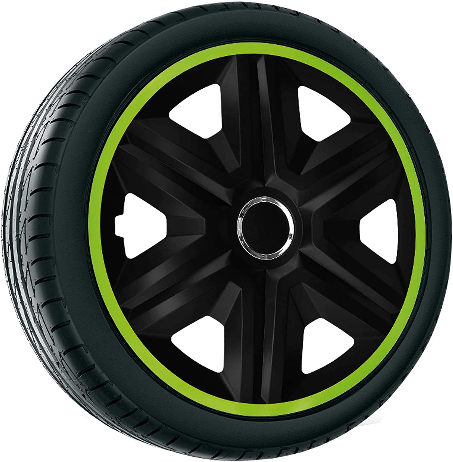 Pack Enjoliveurs Qualité Lot De 4 Enjoliveurs Fast Graphite 15" - Style Et Protection Pour Vos Jantes Enjoliveurs Design Moderne