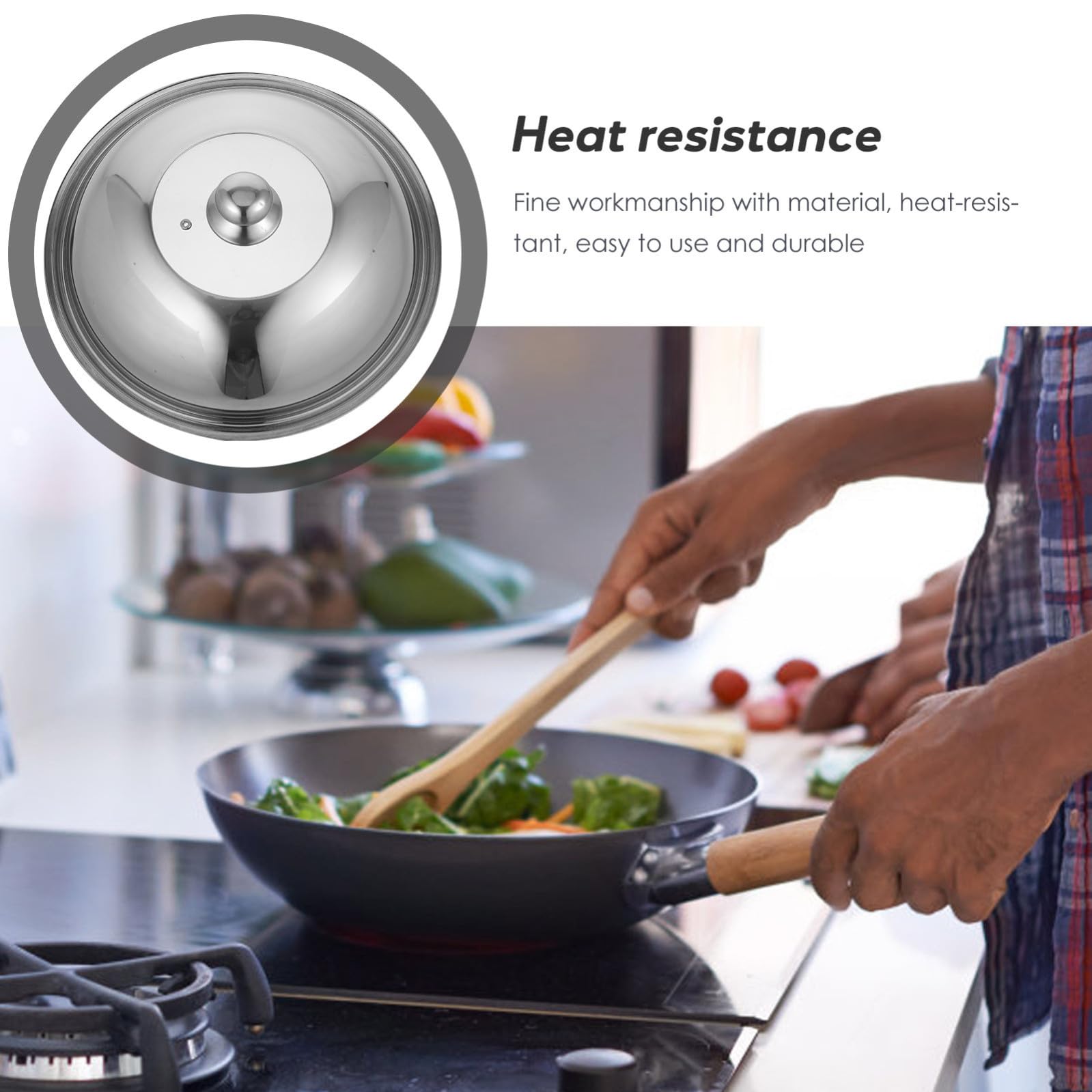 Coperchio Spessore Rinforzato per Pentola Anti Schizzi in Inossidabile Design e Liscio e Conservazione del Calore per Cucina