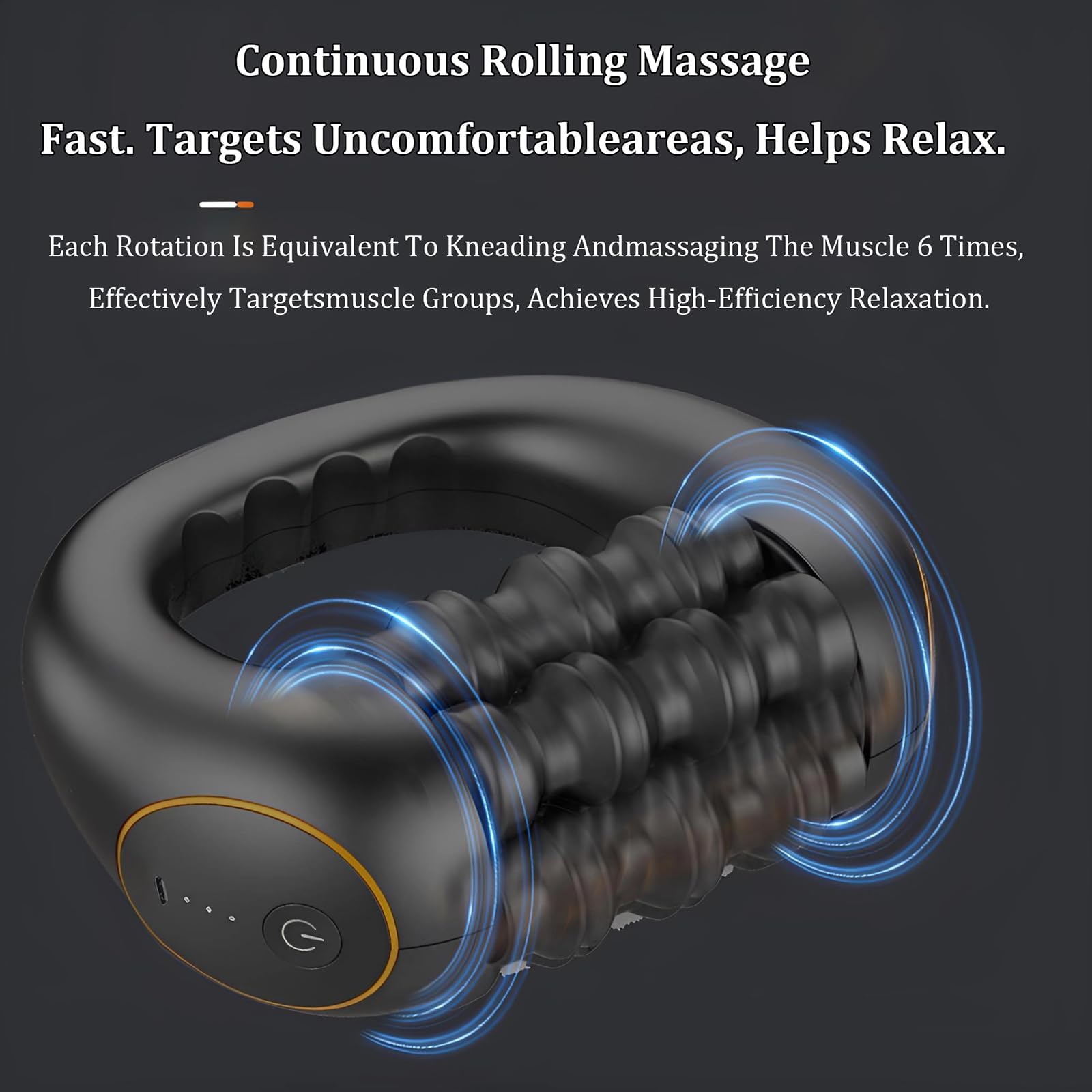 Marvixor Sculpt Roller, Electric Handheld Rolling Massager with 3-Speed Rolling, Smart 6 Rod Bionic Electric Massage Roller for Arms, Legs, Back, Shoulders, Body