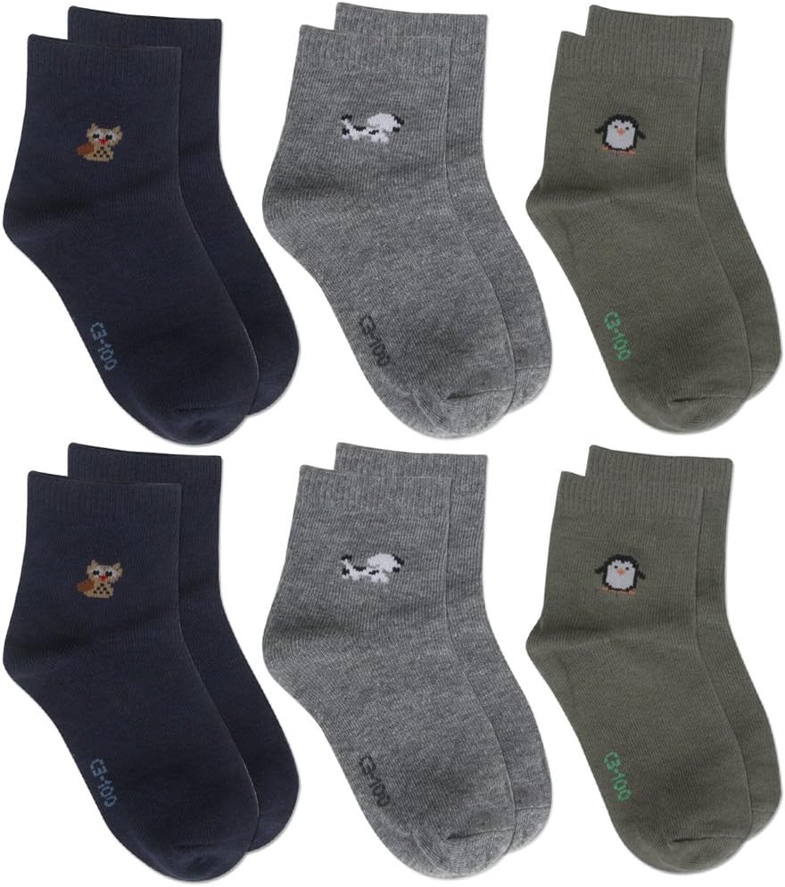 Cottonful 100% Cotton Contact Kids/Toddlers Socks (Winter Solid Boy, Small)
