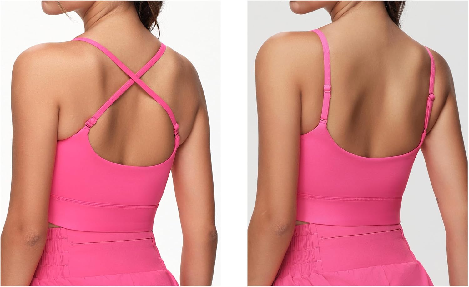 THE GYM PEOPLE Women's Adjustable Longline Sports Bras Scoop Neck Padded Wireless Workout Yoga Tops - Image 4