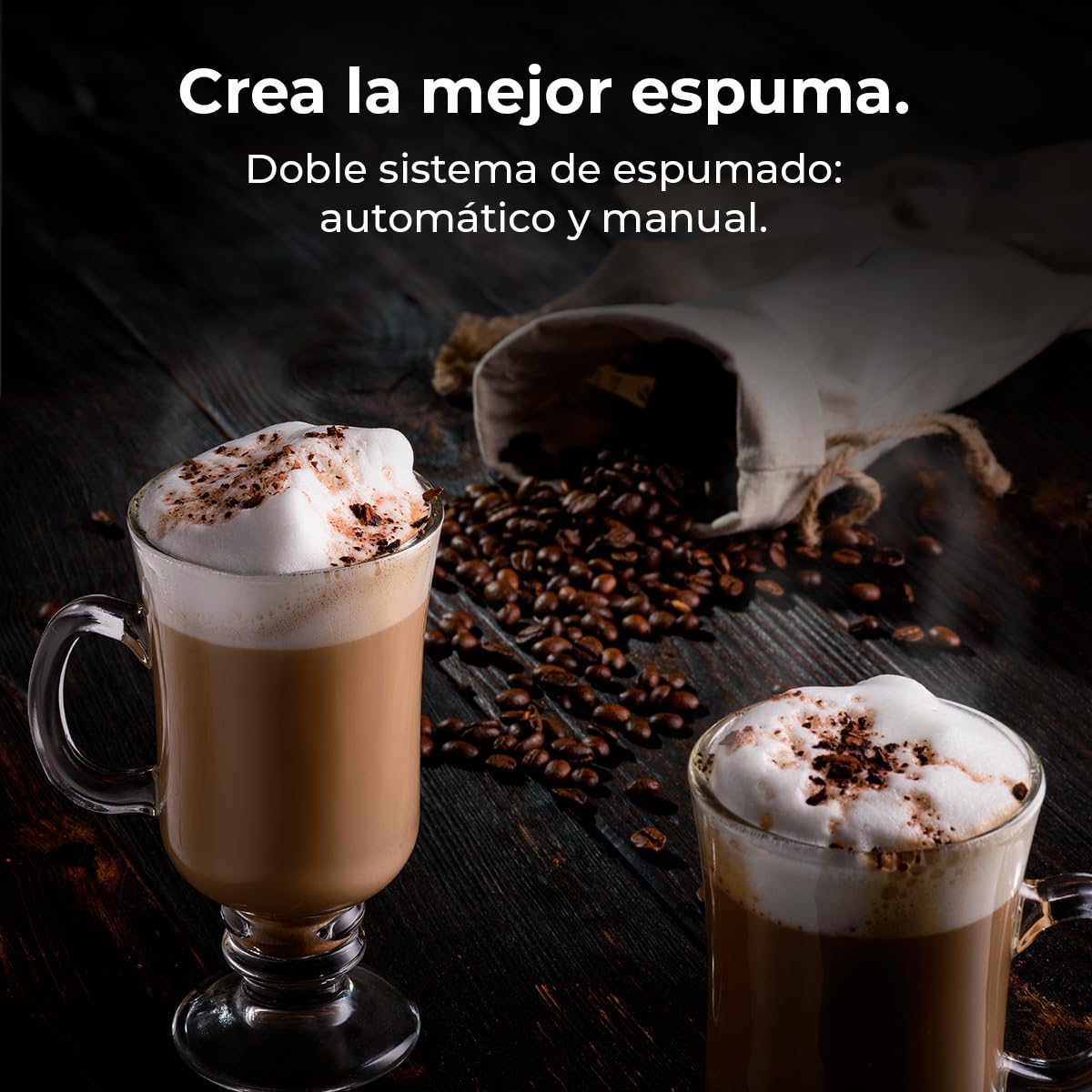 Cecotec Cafetera Cápsulas Express Compacta con Tanque de Leche FreeStyle Latte. 1350W, 20 Bares, Compatible con Café Molido, Dolce Gusto, Nespresso y K-fee, Depósito 1,6L de Agua y 400ml de Leche