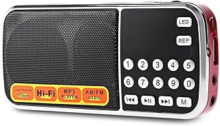 Sponsored Ad - AM FM Portable Pocket Radio Music Player Support Micro SD/TF Card USB Slot (Red)