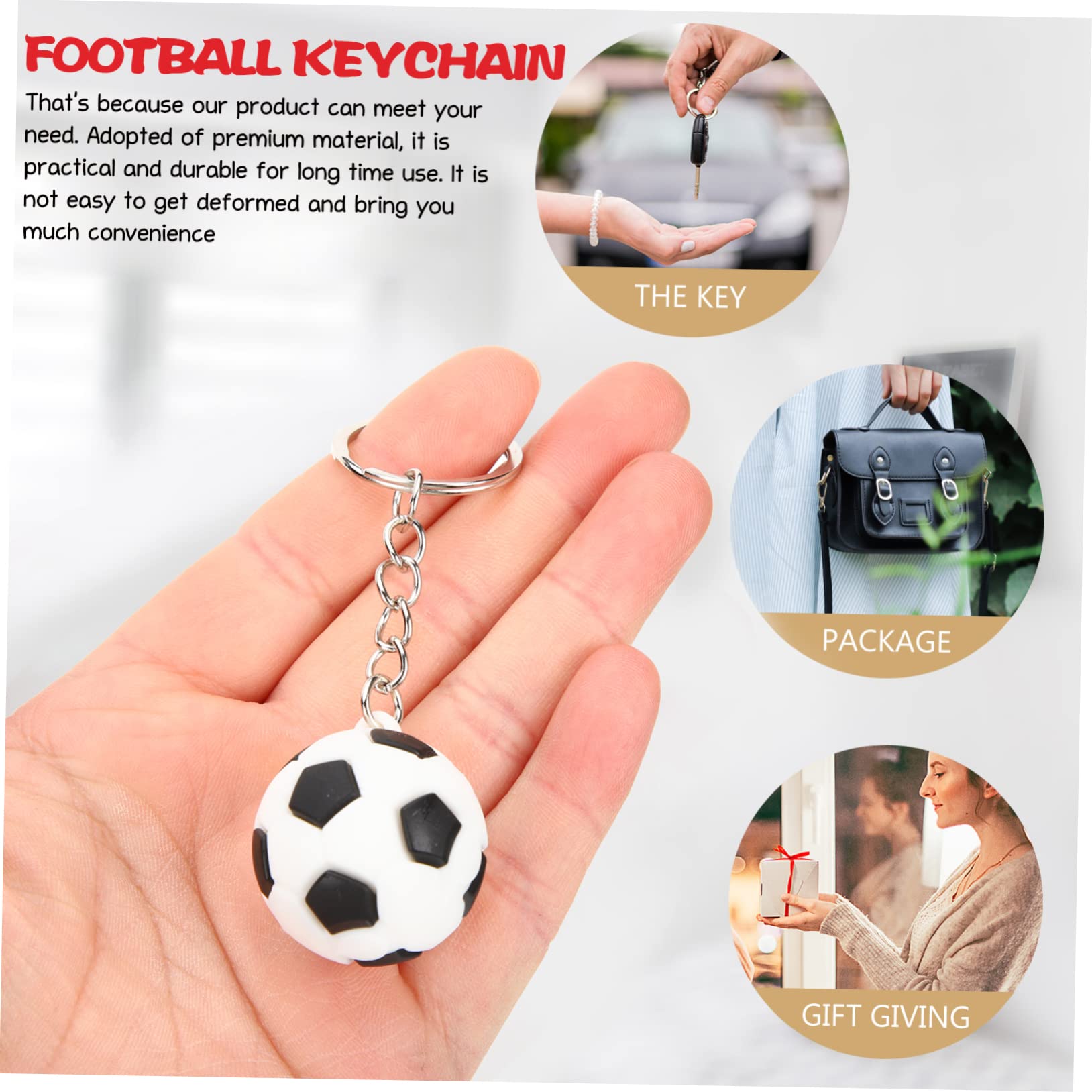 24stücke Teiliges Fußball Schlüsselanhänger Schlüsselringe Für Party-dekoration Taschenanhänger Für Jungen Und Fußballfans