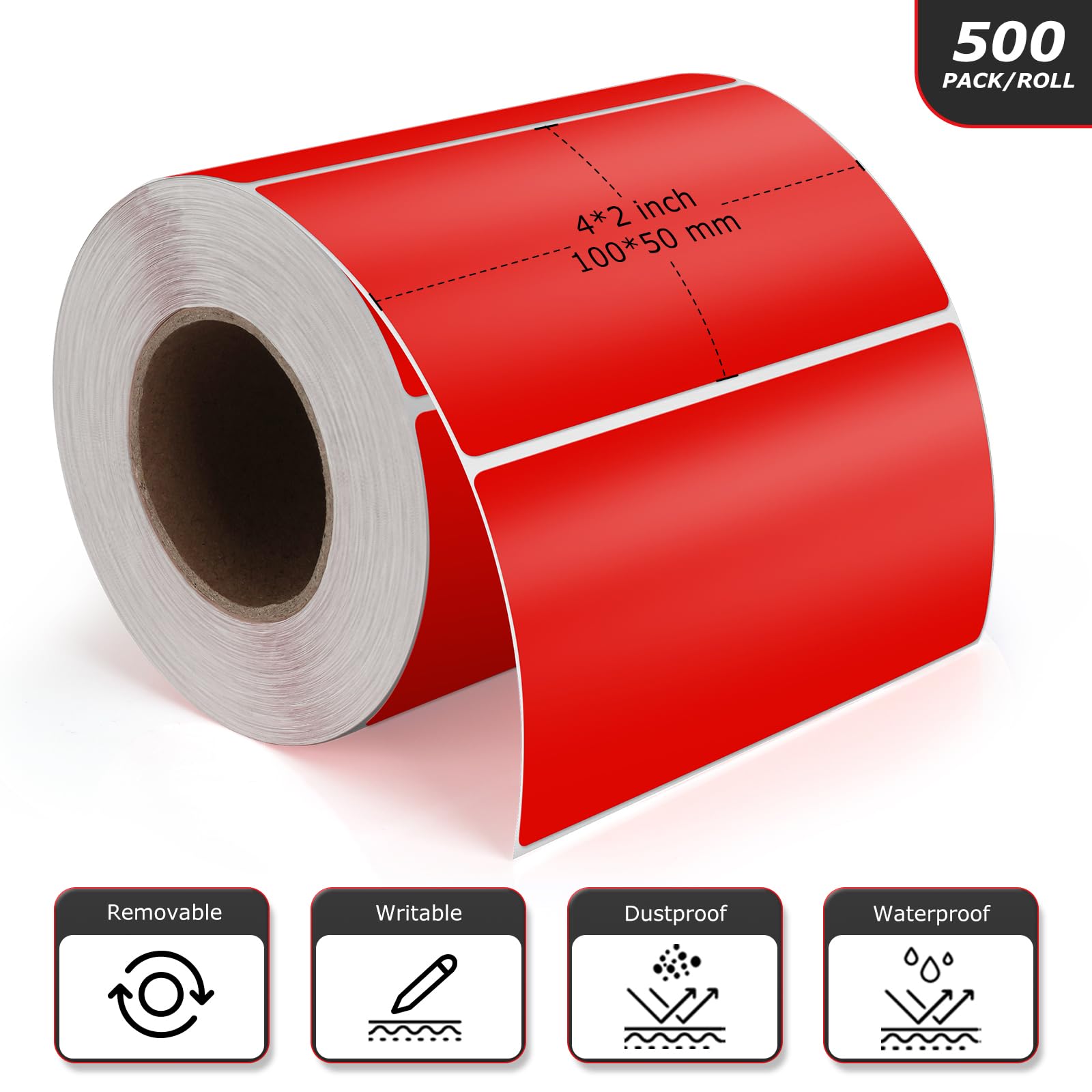 500 Etichette Adesive Nere 100x50 Mm - Autoadesive E Rimovibili - Per Organizzazione - Foto 6