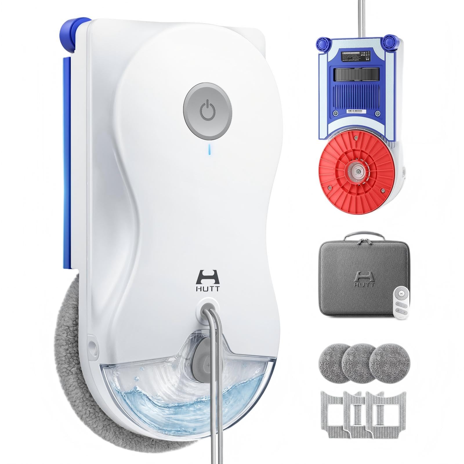 HUTT Window Cleaning Robot, 6500Pa Strong Suction Robot Window Cleaner with World-First Round-Square Dual-Stage Cleaning, Ultrasonic Dual Spray, Edge Cleaning &amp; Corner Coverag