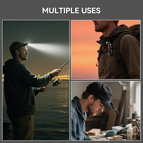 Miniatura 8 de Linterna LED recargable T5 de 1400 lúmenes, cabeza ajustable de 90 grados, linterna táctica EDC, luz de trabajo de bolsillo AA magnética con difusor