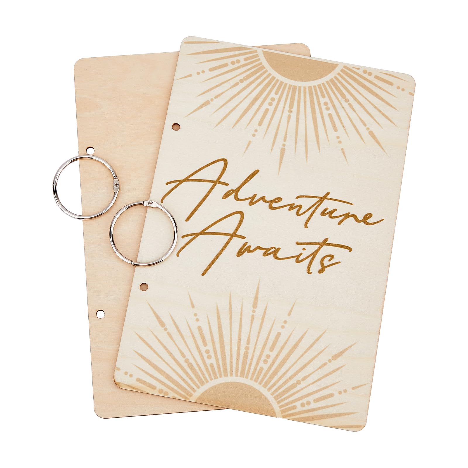 SUPERDANT Wooden Card Keeper Memory Book Loose Leaf Binder Greeting Card Postcard Photo Album 2-Rings Cover 3D Butterfly Wonderful Memories Birthday