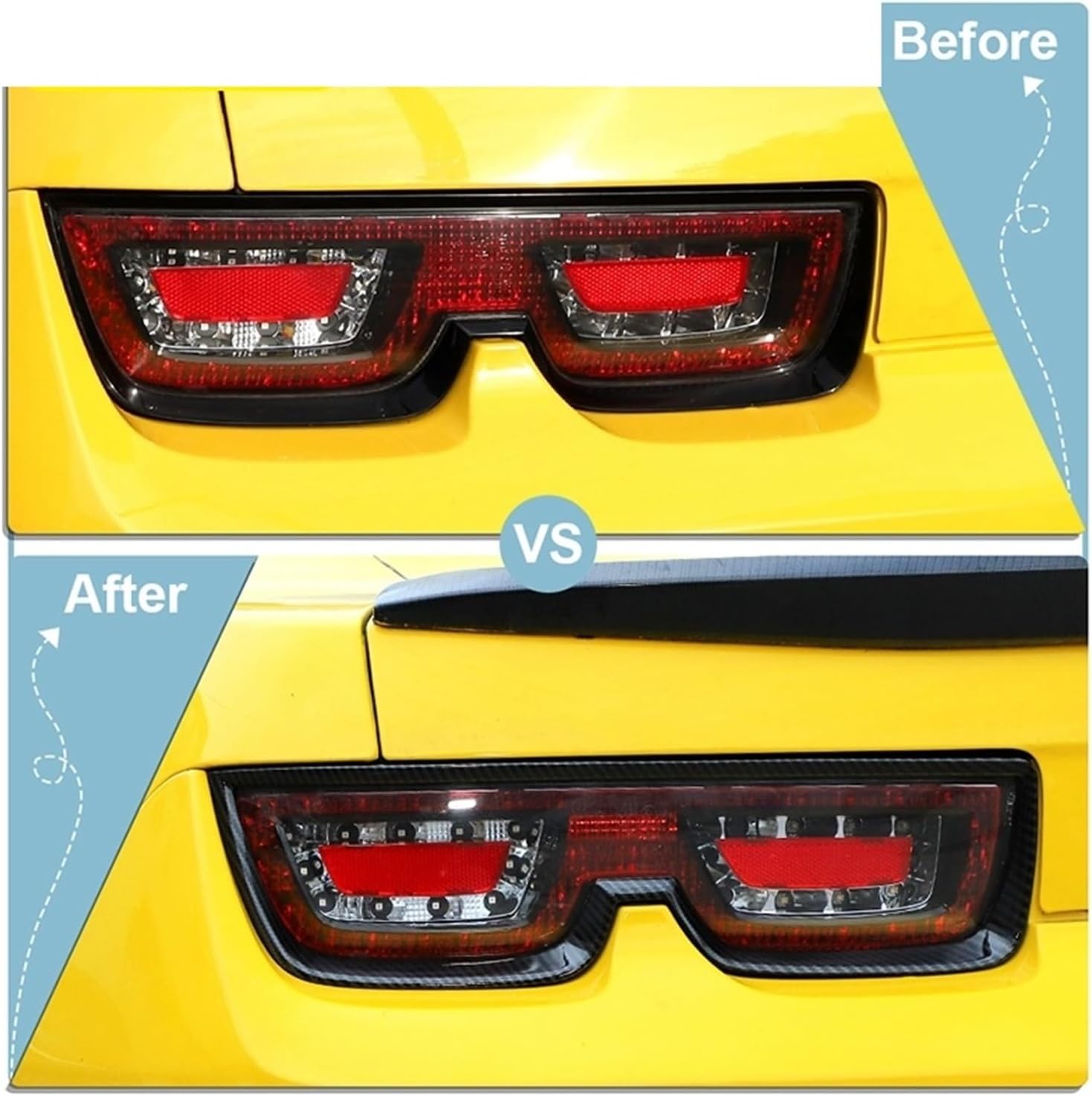 Rear Tail Light Lamp Decoration Cover Trim Compatible For Chevrolet Camaro 2010 2011 2012 2013 2014 2015 Car Exterior Accessories(Smoked black 10-13)