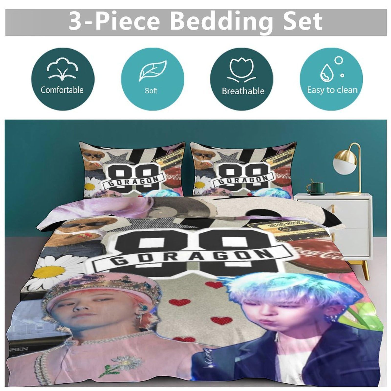 Amazon｜寝具カバーセット G-DRAGON シングル 3点セット 掛け布団