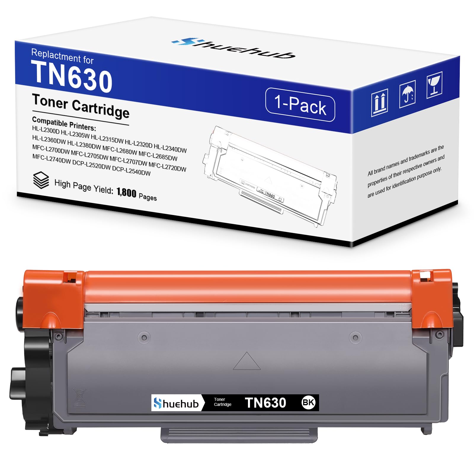 TN630 Black Toner Cartridge Replacement for Brother TN-630 TN630 Toner for HL-L2300D HL-L2305W HL-L2320D HL-L2340DW HL-L2360DW HL-L2380DW MFC-L2680W