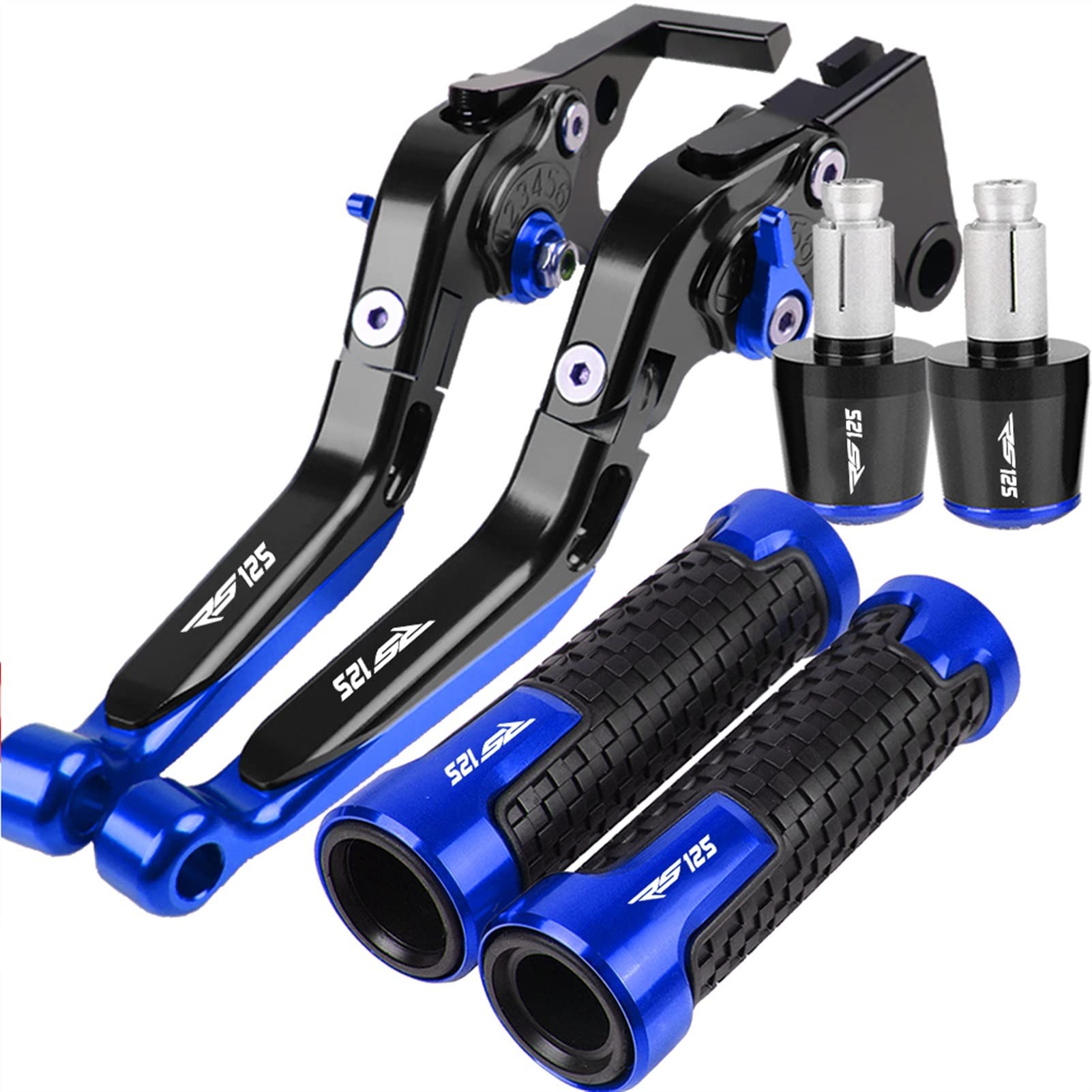 Palancas De Embrague De Freno De Aluminio CNC, Extremos De Agarre De Manillar Para APRILIA RS125 2006 2009 2008 2007 2006 2010 2011 RS 125 RS-125 (Color : 1 UK)