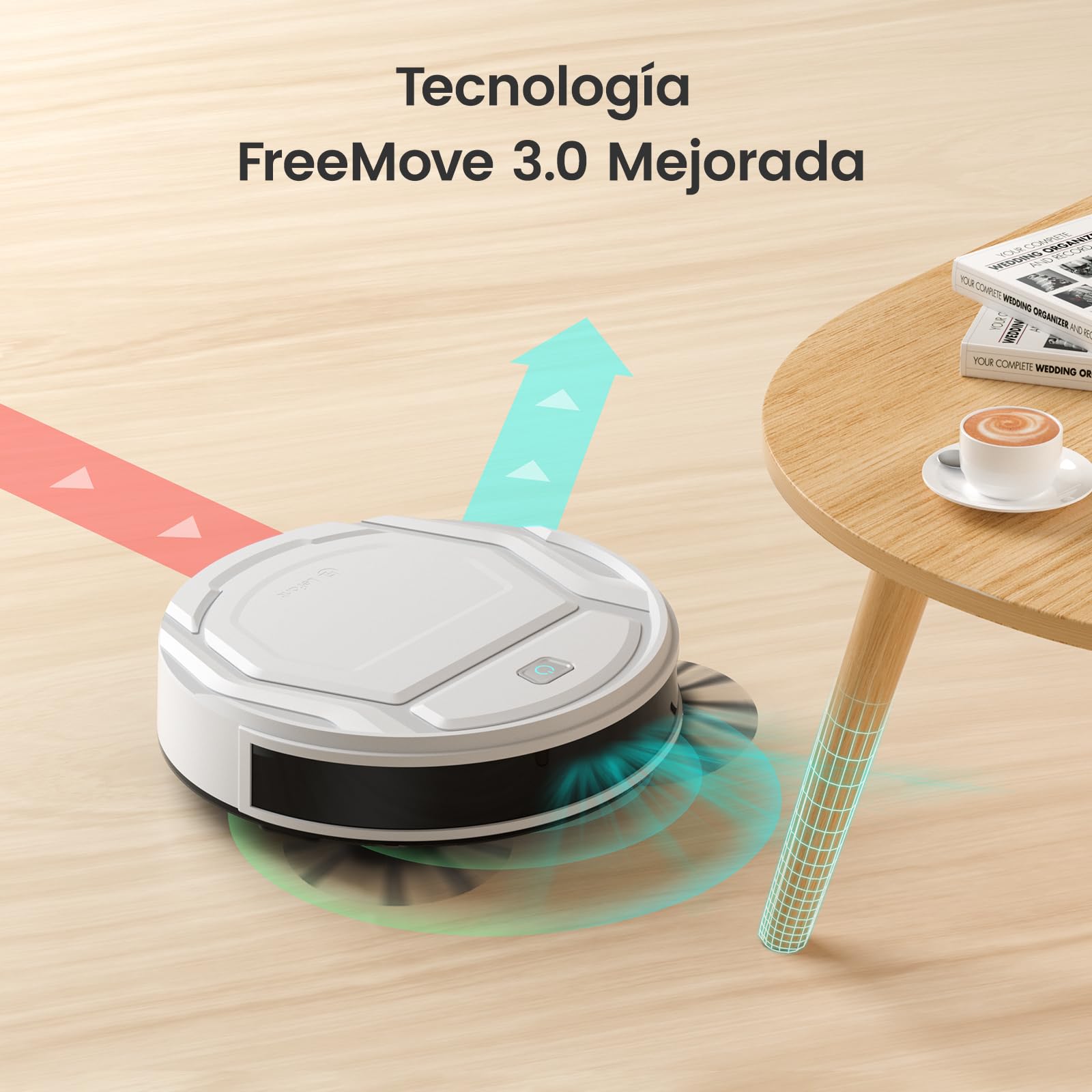 Lefant M210 Robot Aspirador Ultra Delgado 79mm, Control por App, Bajo Ruido, Compatible con Alexa, Boquilla Anti-enredos, Ideal para Pelo de Mascotas y Suelos Duros