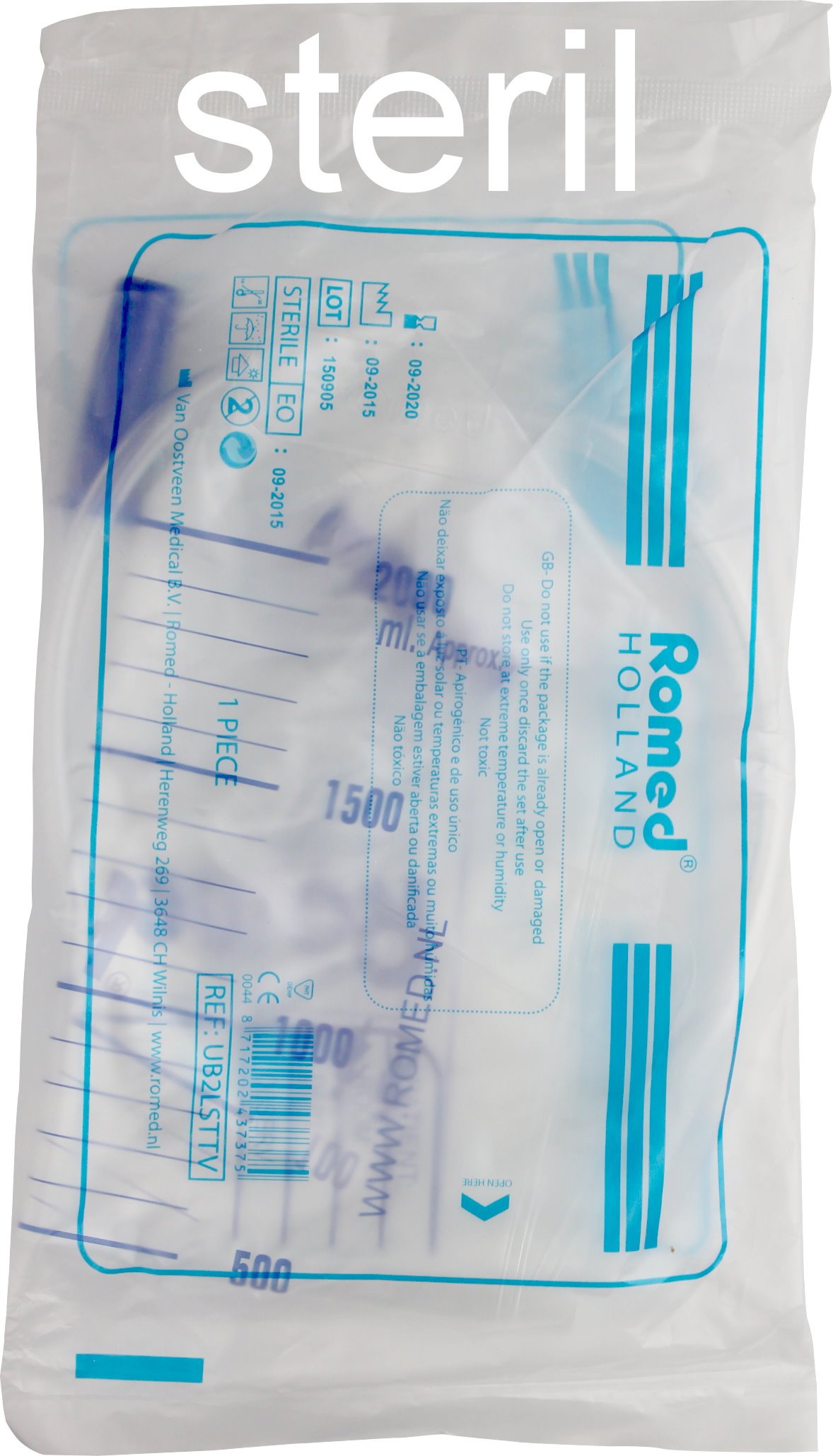 Romed Urinbeutel 2 Liter mit Ventil und T-Ablass UB2LSTTV (Menge: 100 Stück)