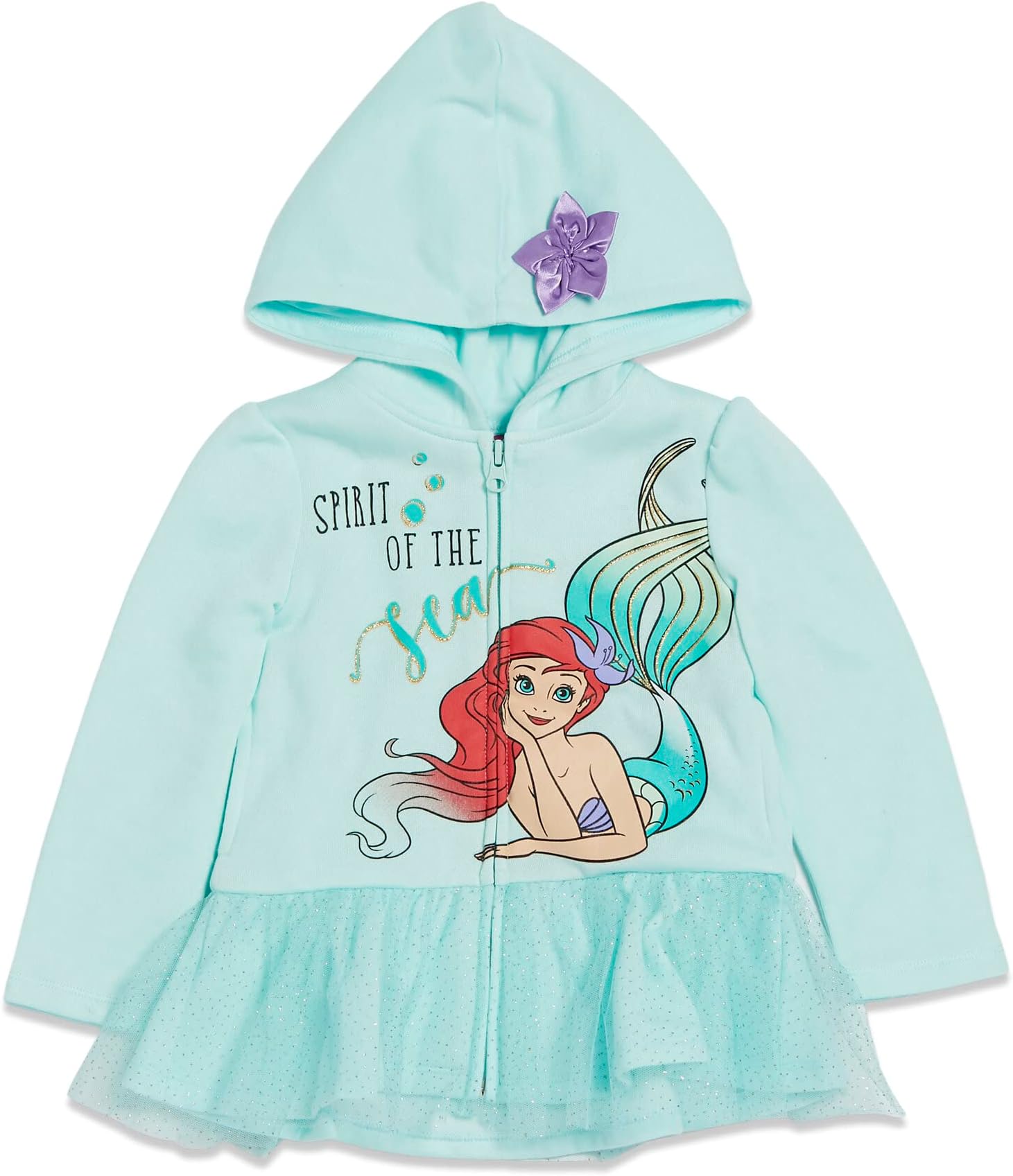 Princess Zip Up Hoodie Infant to Big Kid Sizes (18 Months - 14-16)