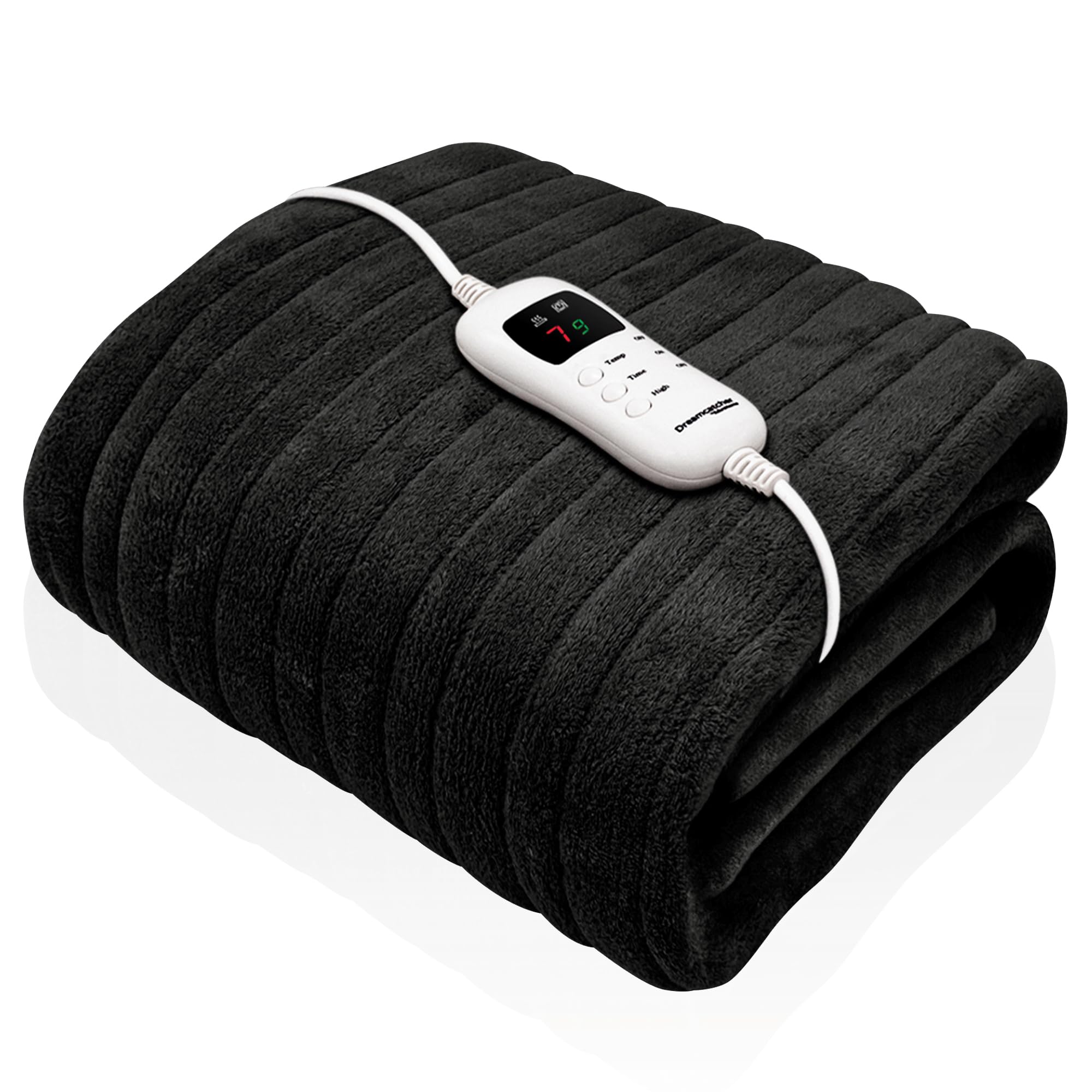 Dreamcatcher Black Heated Throw Electric Blanket, 160 x 120cm Heated Blanket Machine Washa...