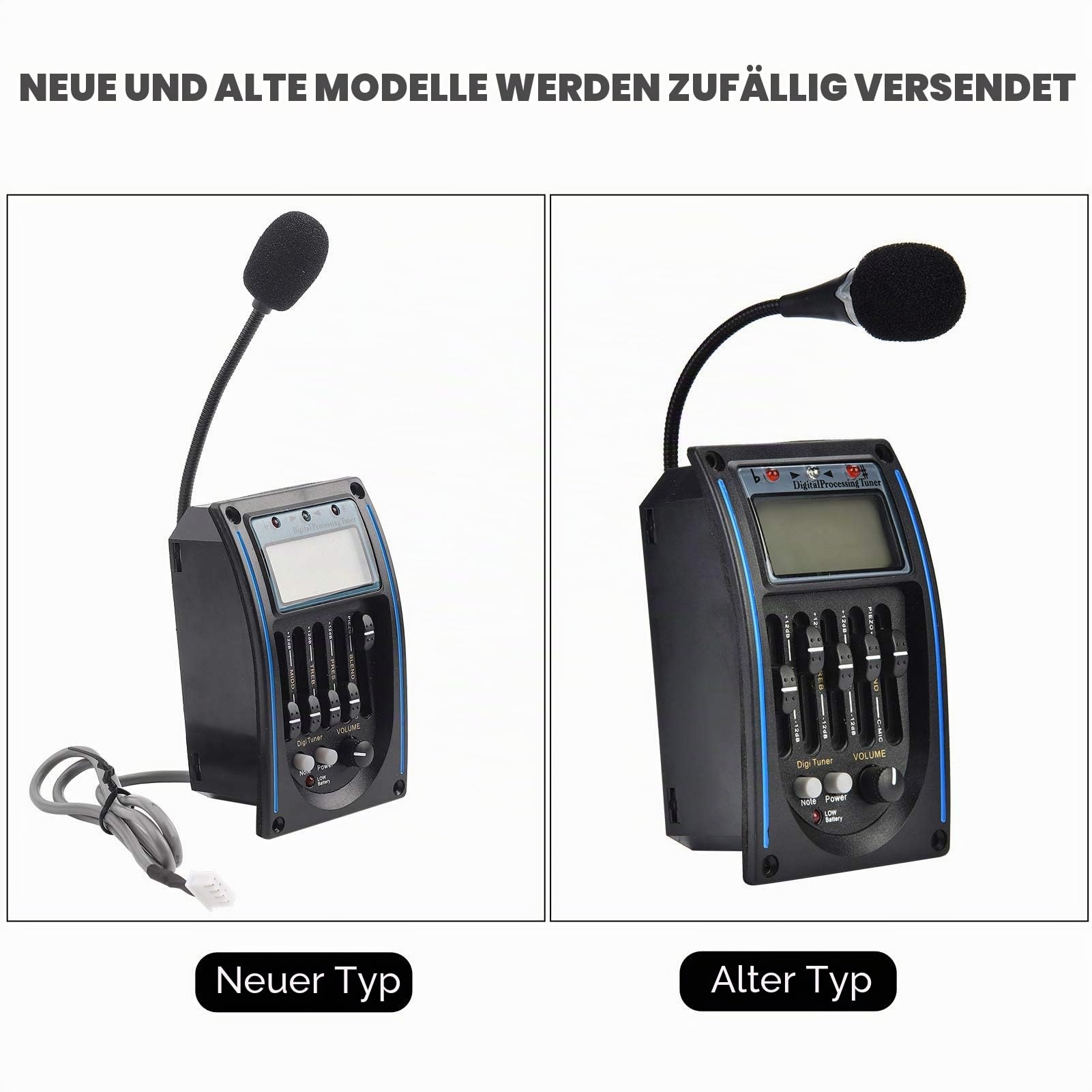 Piezo Tonabnehmer, Akustikgitarre Vorverstärker with Eingebautem Tuner Und 10 Cent Genauigkeit for Bühnenperformance with Hintergrundbeleuchtetem LCD Display for Alle