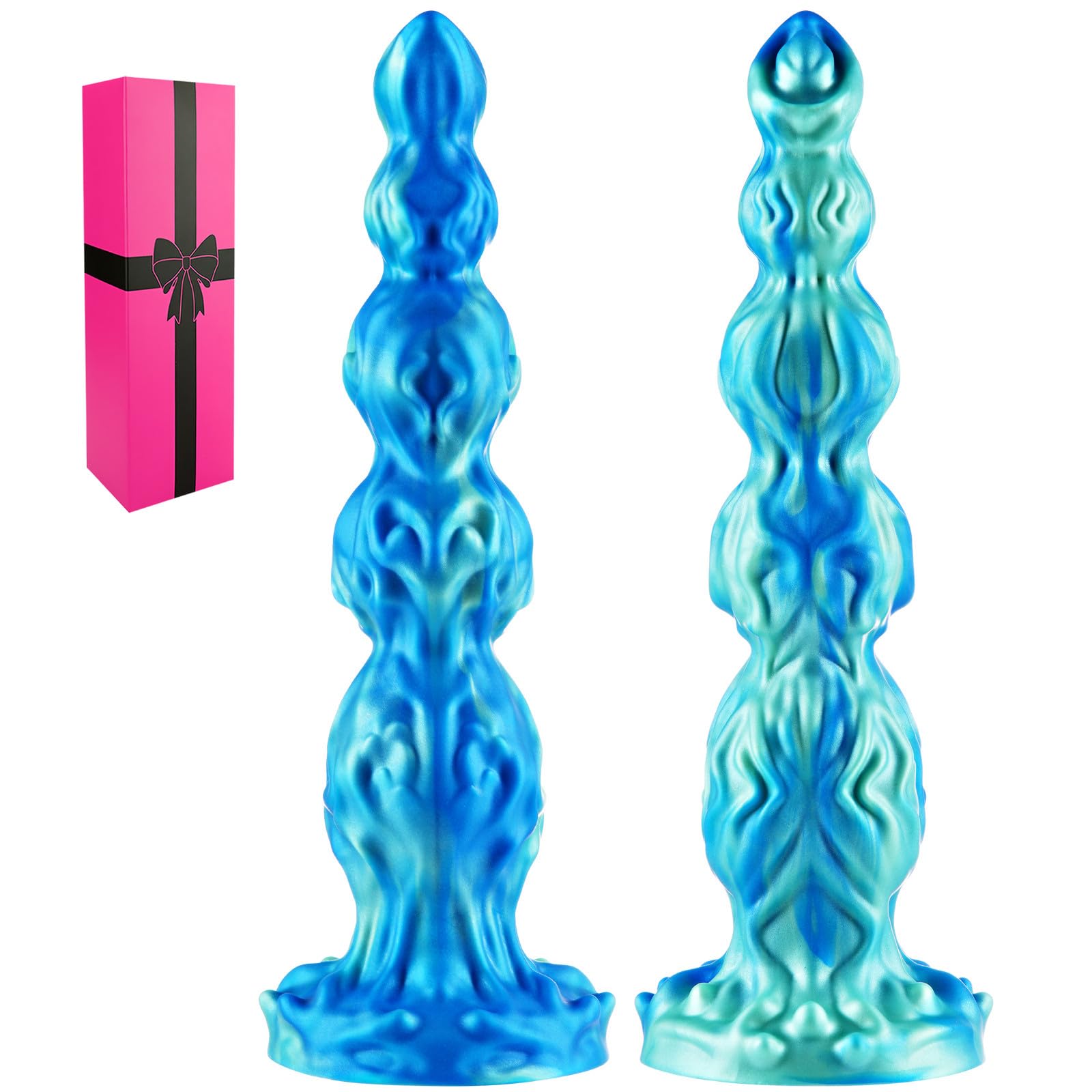 Dildo gigante de 33 cm con nudos de monstruo,dildo realista de fantasía de monstruo,con 4 nudos caninos,dildo grueso de silicona con ventosa para el ano,dildo gigante de nudos para el punto G y el ano