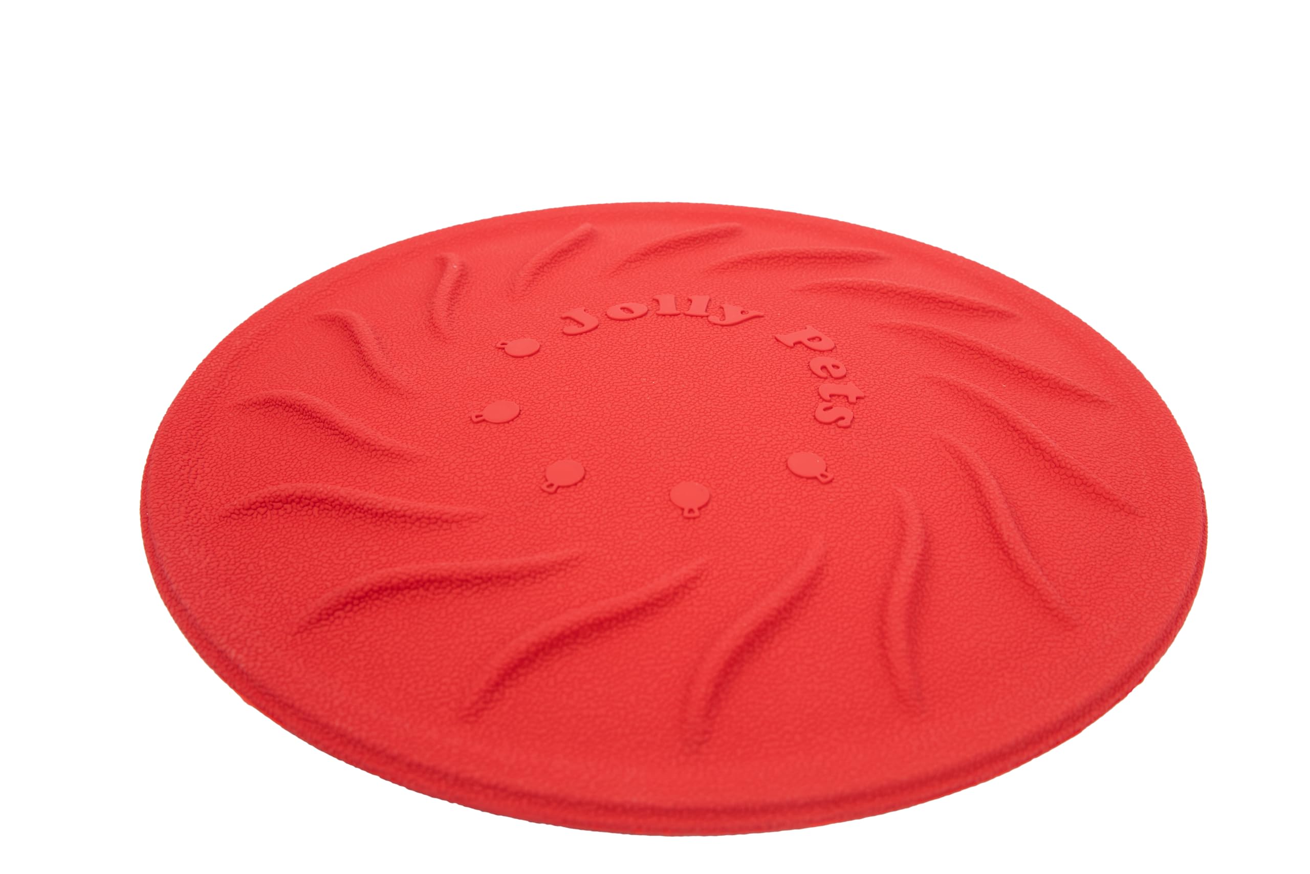 Jolly Pets Tuff Flyer Hunde-Frisbee aus strapazierfähigem Gummi, 21,6 cm | Weiche und dennoch robuste 21,6 cm große Gummischeibe, die sanft zu Zähnen ist und schwimmt