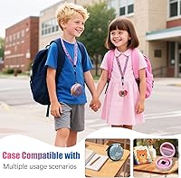 Vista 6 de Funda LTGEM Compatible con Tamagotchi Pix/Tamagotchi Original, Funda Protectora de Transporte con Cordón para el Cuello (Naranja)