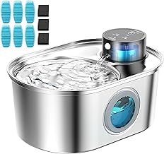 Wireless Stainless Steel Fountain for Cats and Dogs - Sensor, Cordless Water Dispenser