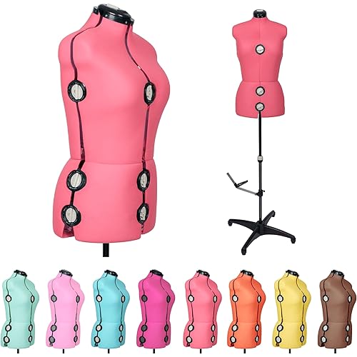 BHD BEAUTY Watermelon 13 Dials Female Fabric Adjustable Mannequin Dress Form for Sewing, Mannequin Body Torso with Tri-Pod Stand, Up to 70" Shoulder Height (XL)