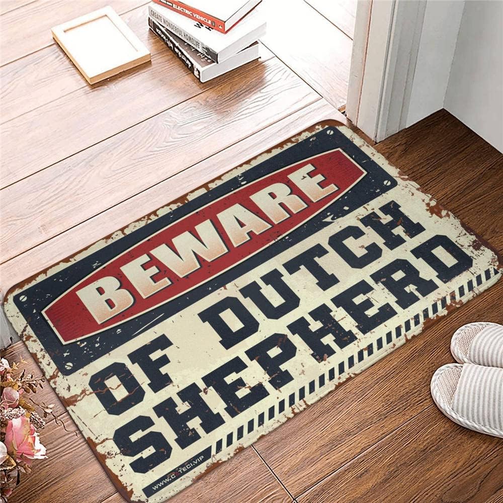 Floor Mats for House Beware of Dutch Shepherd Rug Autumn Door Mats Outdoor Funny Shoes(65X90CM)