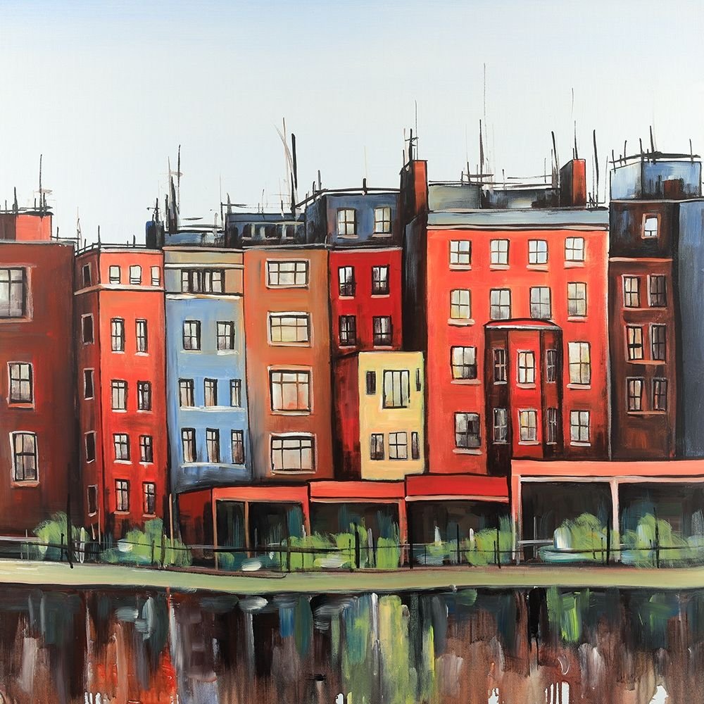 Boston Fall Colors Buildings Poster Print by Atelier B Art Studio (24 x 24)