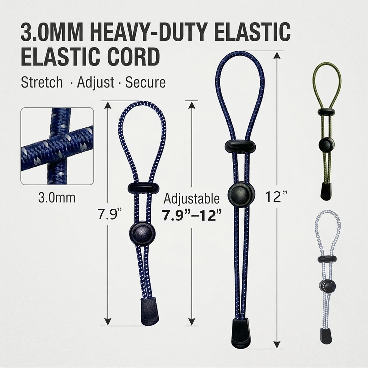 Tactical Hiking Pole Holder - Heavy Duty 3.0mm Elastic Cord, Hands Free Umbrella & Gear Attachment for Backpack image 3