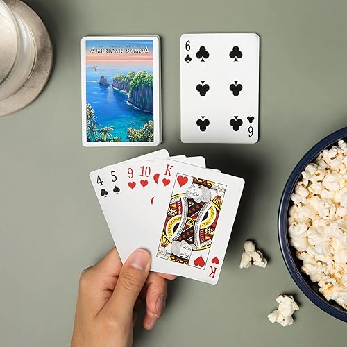 Miniatura 2 de Lantern Press Parque Nacional de Samoa Americana, pintura al óleo (52 cartas de juego, baraja de cartas de tamaño póquer con Jokers)