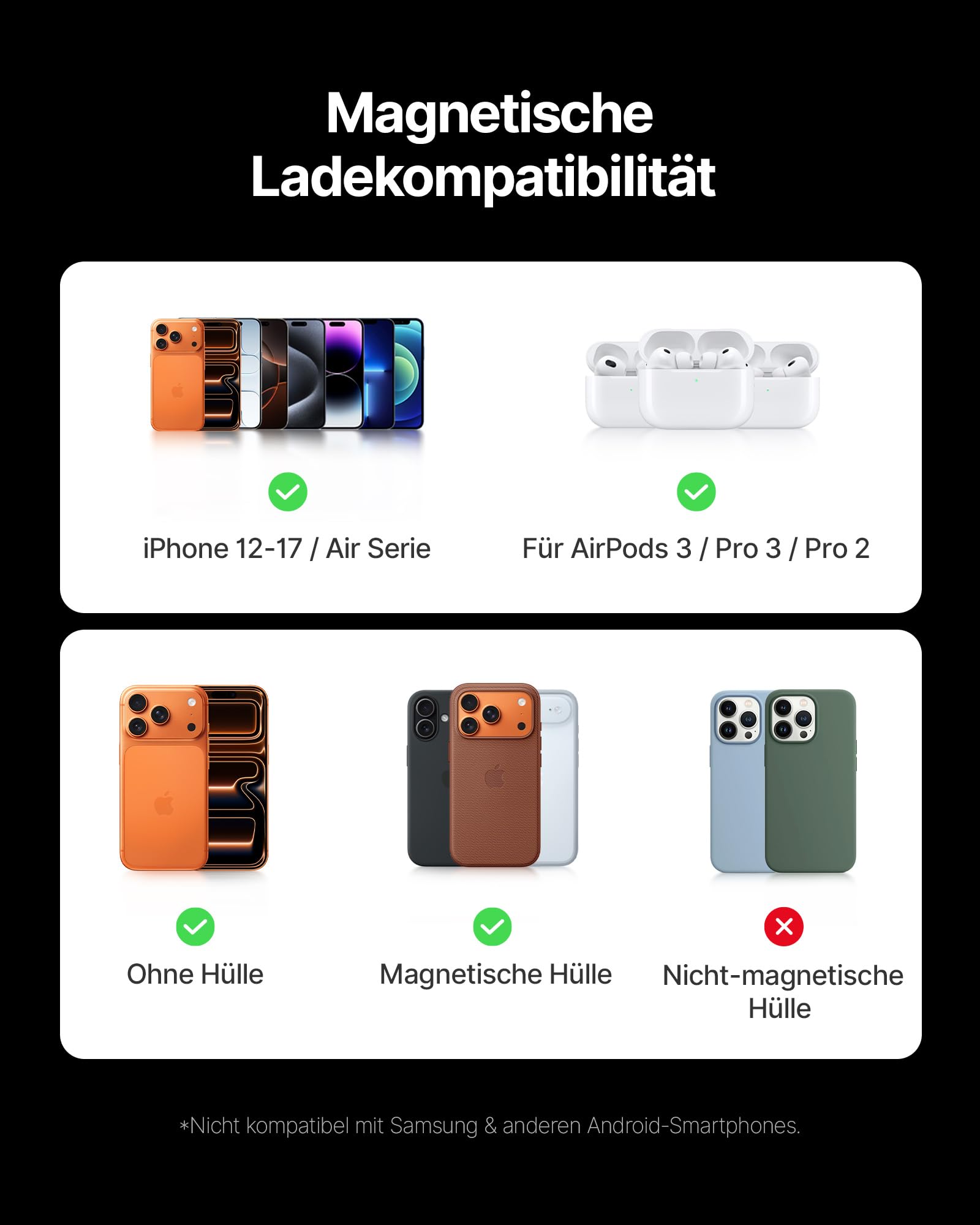 INIU Ultra-schlank 10000mAh Power Bank für MagSafe, Original Qi2-zertif. Wireless Fast Charging für iPhone 17-12 Serie, 45W Externe Akku mit USB C Kabel & Ständer, Reise Essential Magnetische Batterie