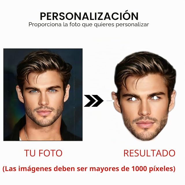 Foto 2 de 6 de BeNsil Máscara Fotográfica Personalizada,Máscara Fotográfica Personalizada con Estiramiento