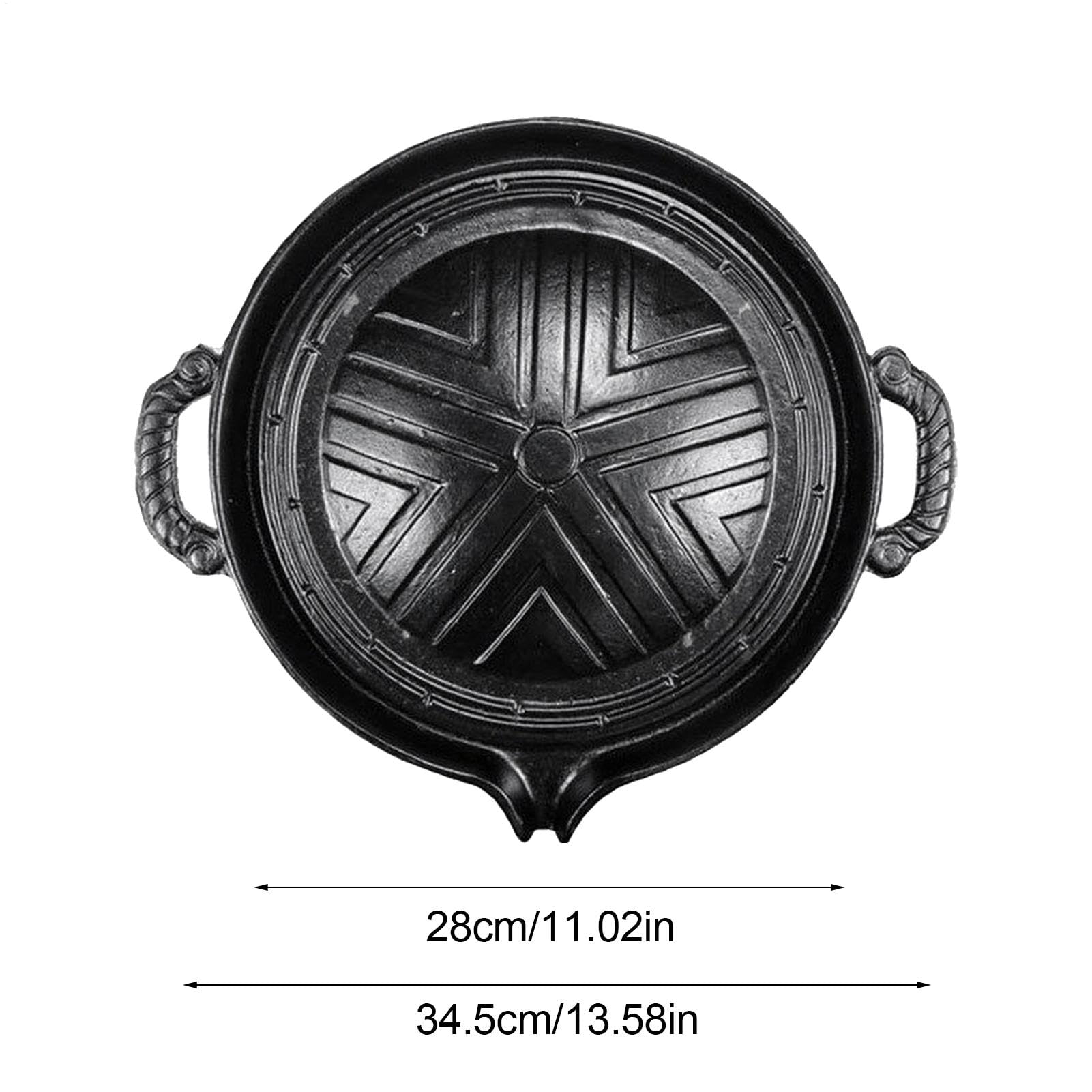 BBQ Cat Iron Grilling Patels, żeliwna patelnia grillowa Patelnia z | Grillowanie talerza smażenia nonstick, 11 -calowa okrągła griddle na do pomieszczenia lub zewnętrznego