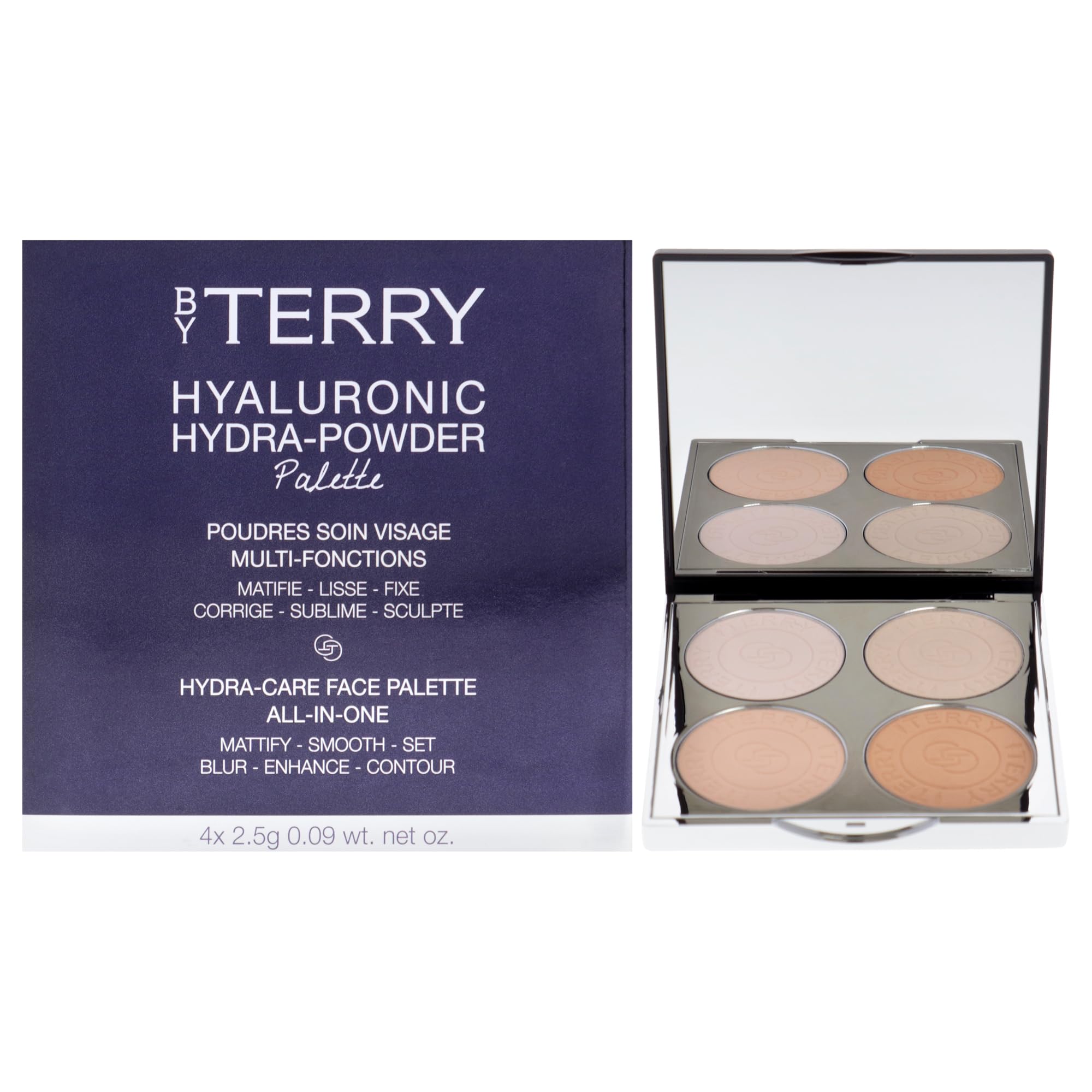 By Terry Hyaluronische Hydra-Powder Palette | 4-Farbtöne Konturpalette | Für makellosen Teint | Vegan | Fair bis Medium