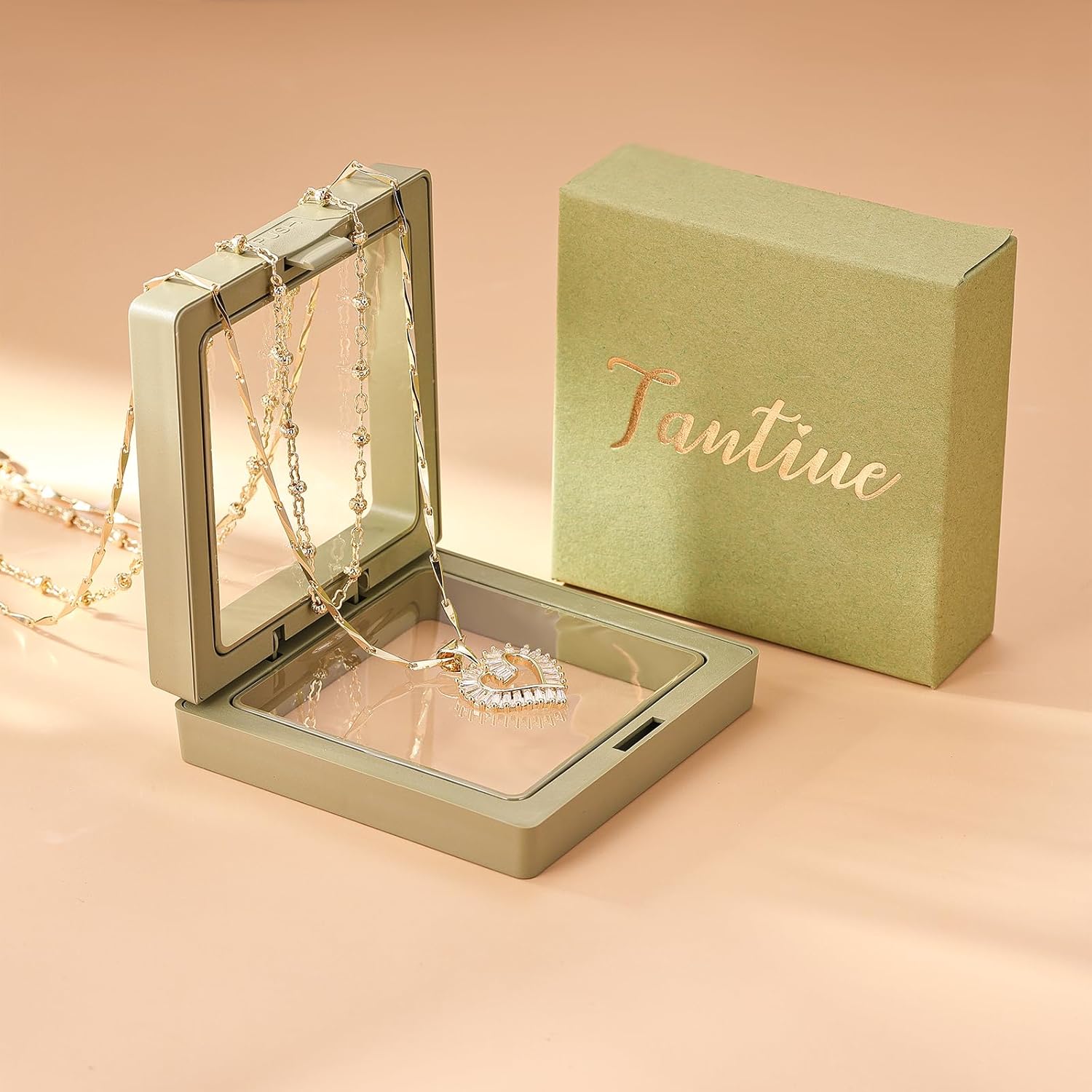 Heart Necklaces for Women 14K Gold Plated Layered Necklace Set with Cubic Zirconia Heart Pendant, Dainty Stackable Choker Chain, Gift for Her - Image 7