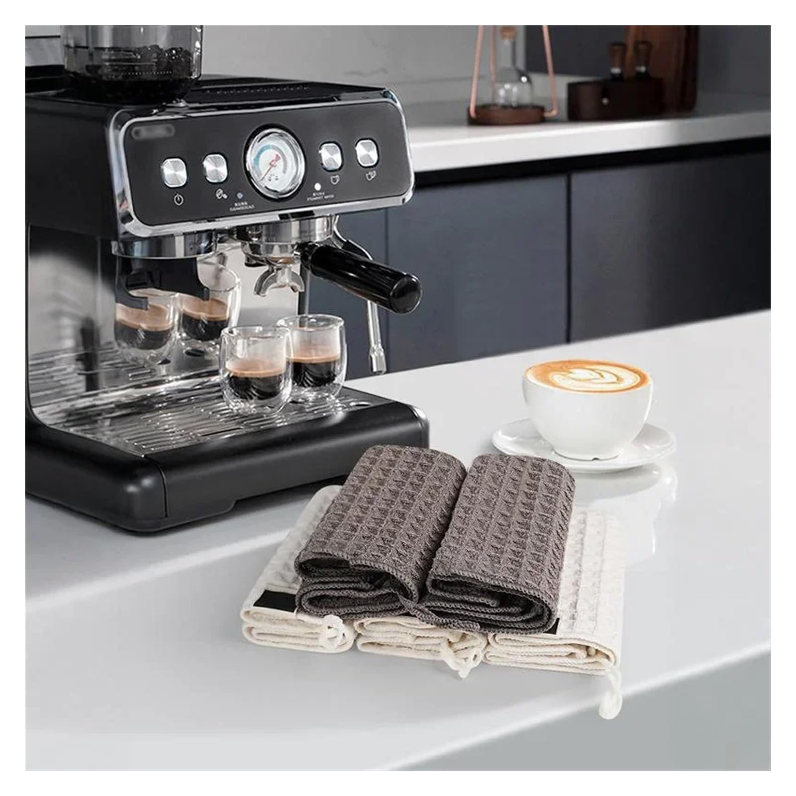 Paño para Barista Toalla de Limpieza Barista for cafetería, Bar, Cocina, hogar, Toallas súper absorbentes(Blue,10pcs)