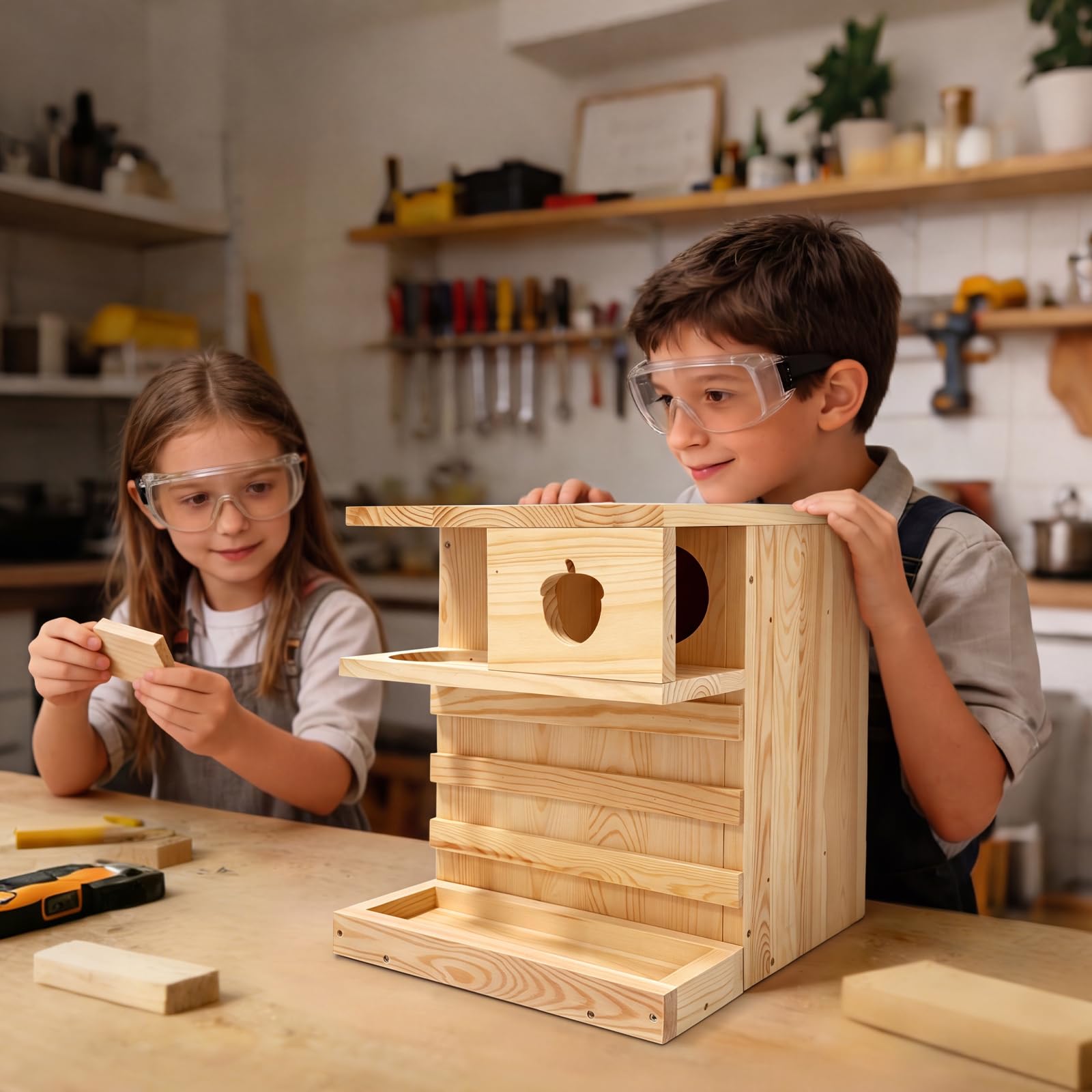 Extra großes Eichhörnchenhaus aus Holz für den Außenbereich – Premium-Holz-Eichhörnchen-Nistkasten, Eichhörnchenkästen für draußen, Unterschlupf, Zucht, Wohnheim, Eichhörnchenhäuser, Eulenhaus