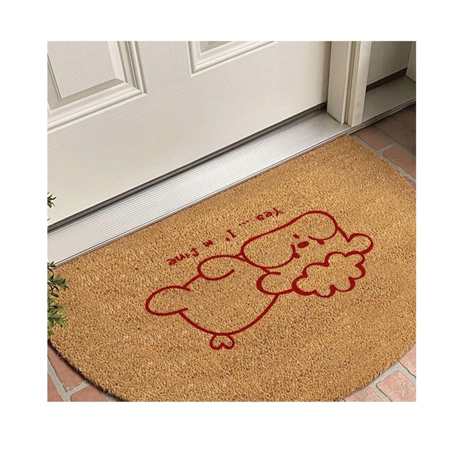 Tapis de sol imitation cocotier antidérapant et dépoussiérage pour porte